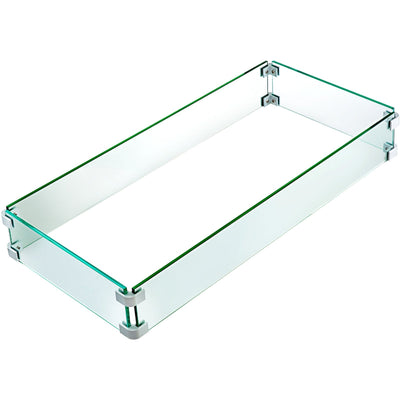 Fire Table Tempered Glass Wind Guard Fence 41.8" x 18" x 6" 