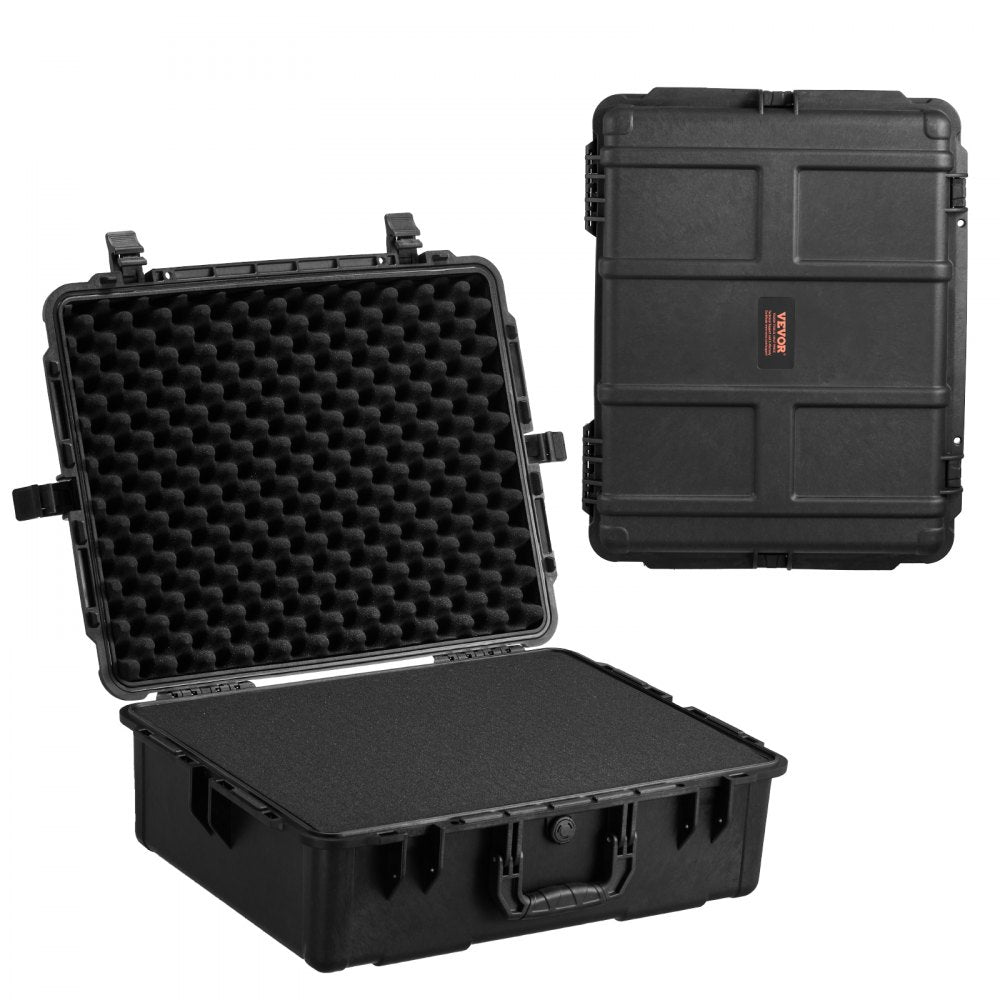 VEVOR 2.4 Cu.ft Weatherproof Hard Case with Handle Clips Padlock Holes Foam 