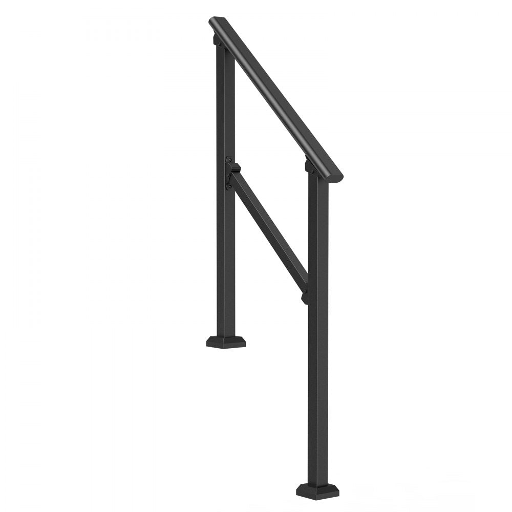 VEVOR 2-3 Handrails for Outdoor for Seniors Porch Deck Black Square Tube Steel 