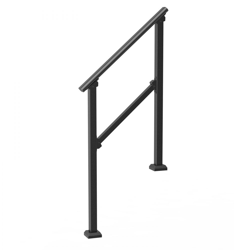 VEVOR 2-3 Handrails for Outdoor for Seniors Porch Deck Black Square Tube Steel 