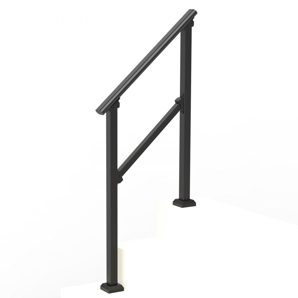 VEVOR 2-3 Handrails for Outdoor for Seniors Porch Deck Black Square Tube Steel 
