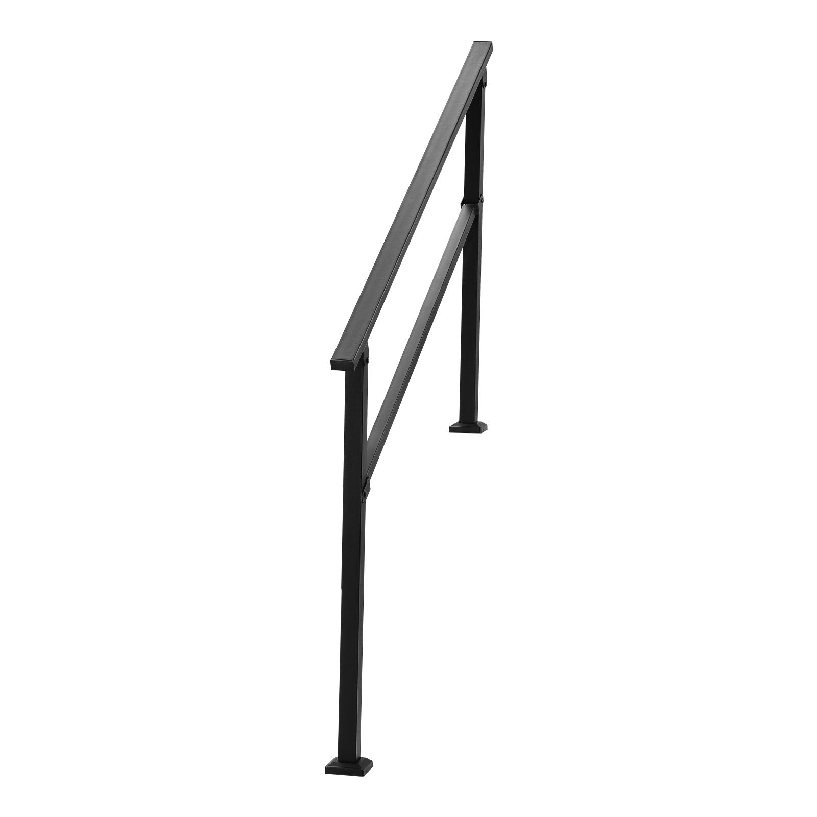 VEVOR Outdoor Handrails for 4-5 Step Stairs Black Square Tube Easy Install 