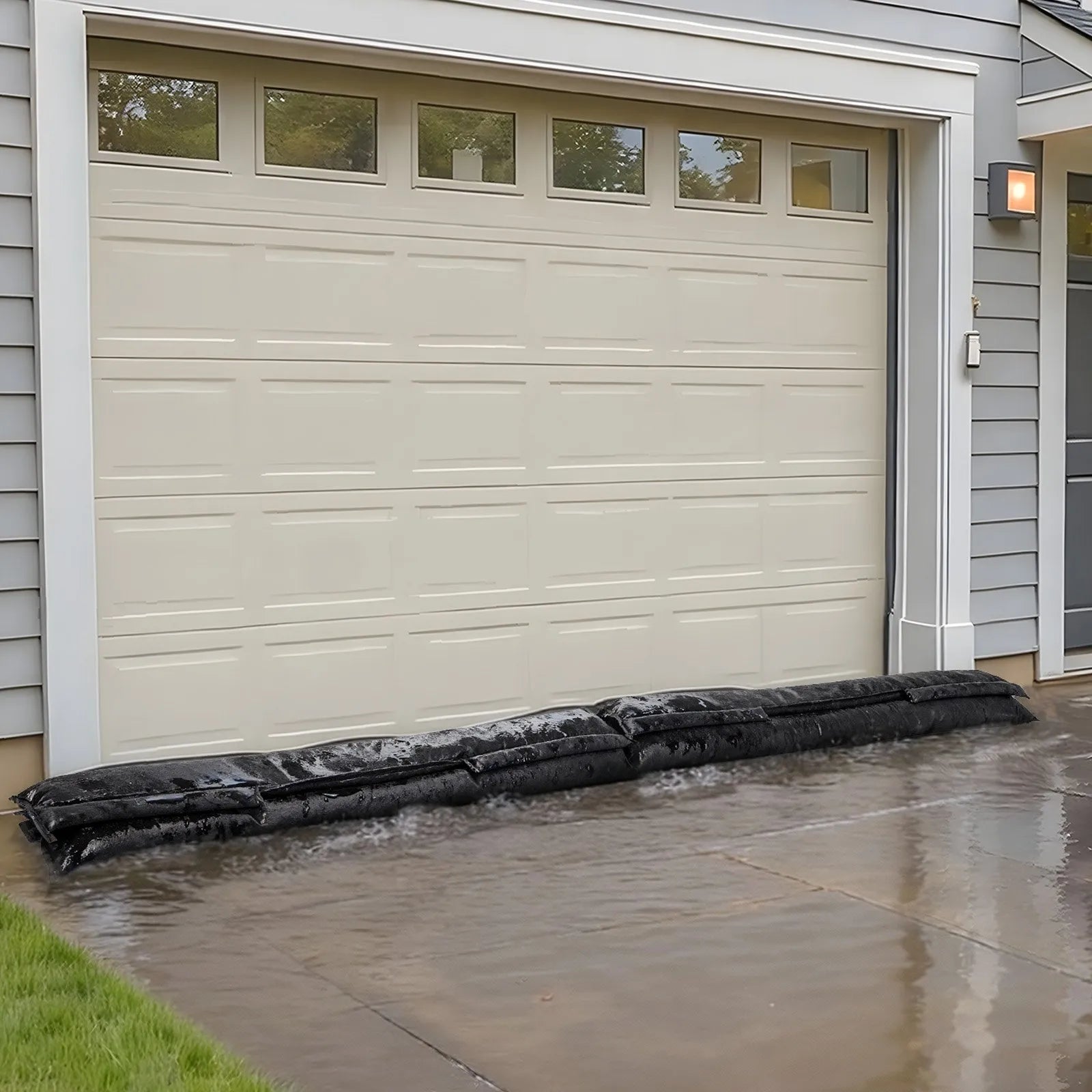 VEVOR Flood Barrier, 4 Pack, 5 x 0.7 ft Flood Bags Activated by Water, Reusable Water Absorbent Barrier, Sandless Sandbags Blockage, Flooding Prevention Bags for Home, Doorway, Basement, Garage 