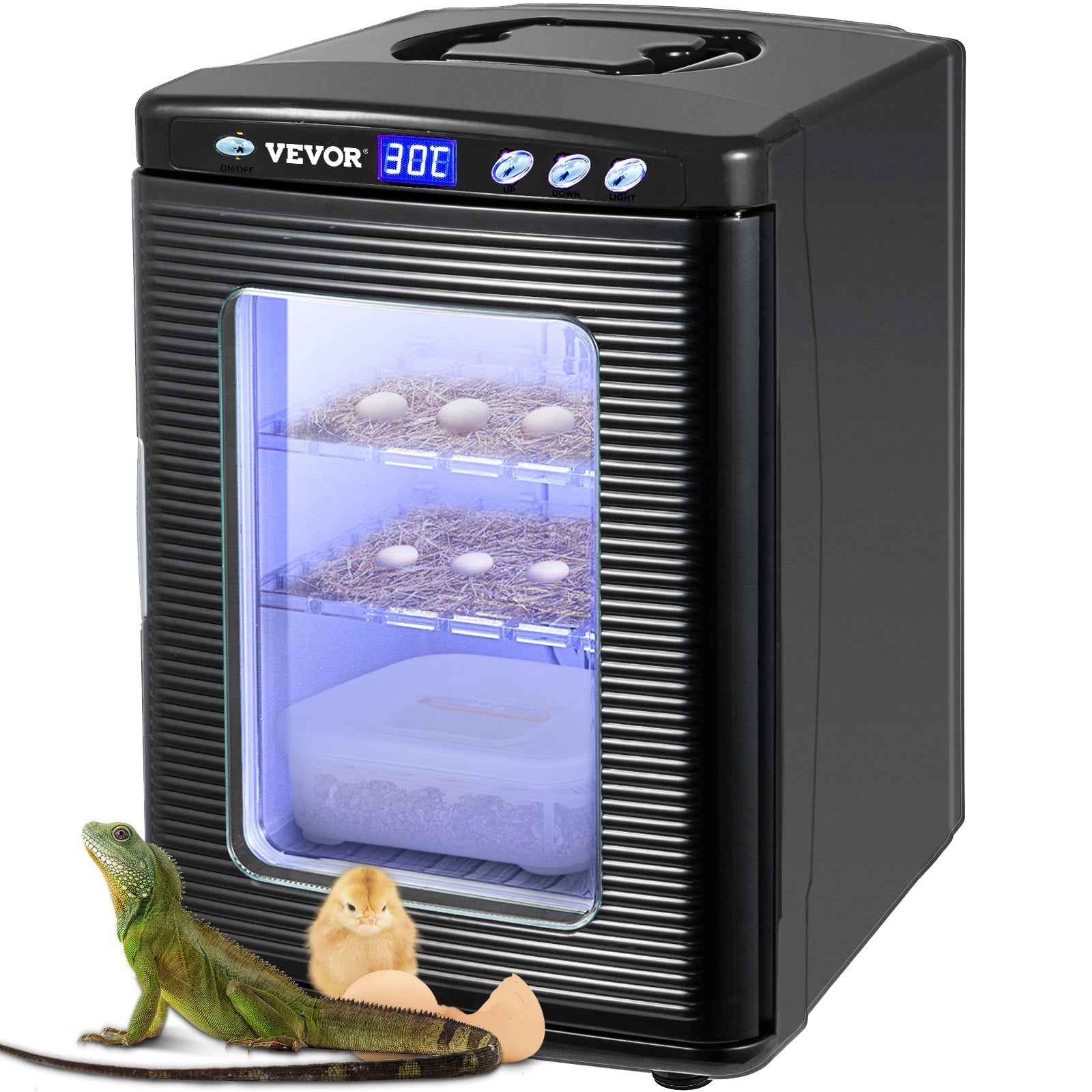 VEVOR Reptile Incubator 25L Digital Egg Incubator 2-60°C for Small Reptiles 