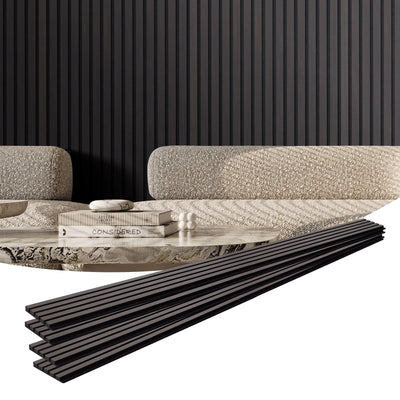 VEVOR Wood Slat Acoustic Panels 7.9 x 94.5 inch for Modern Wall Decor Black Oak 