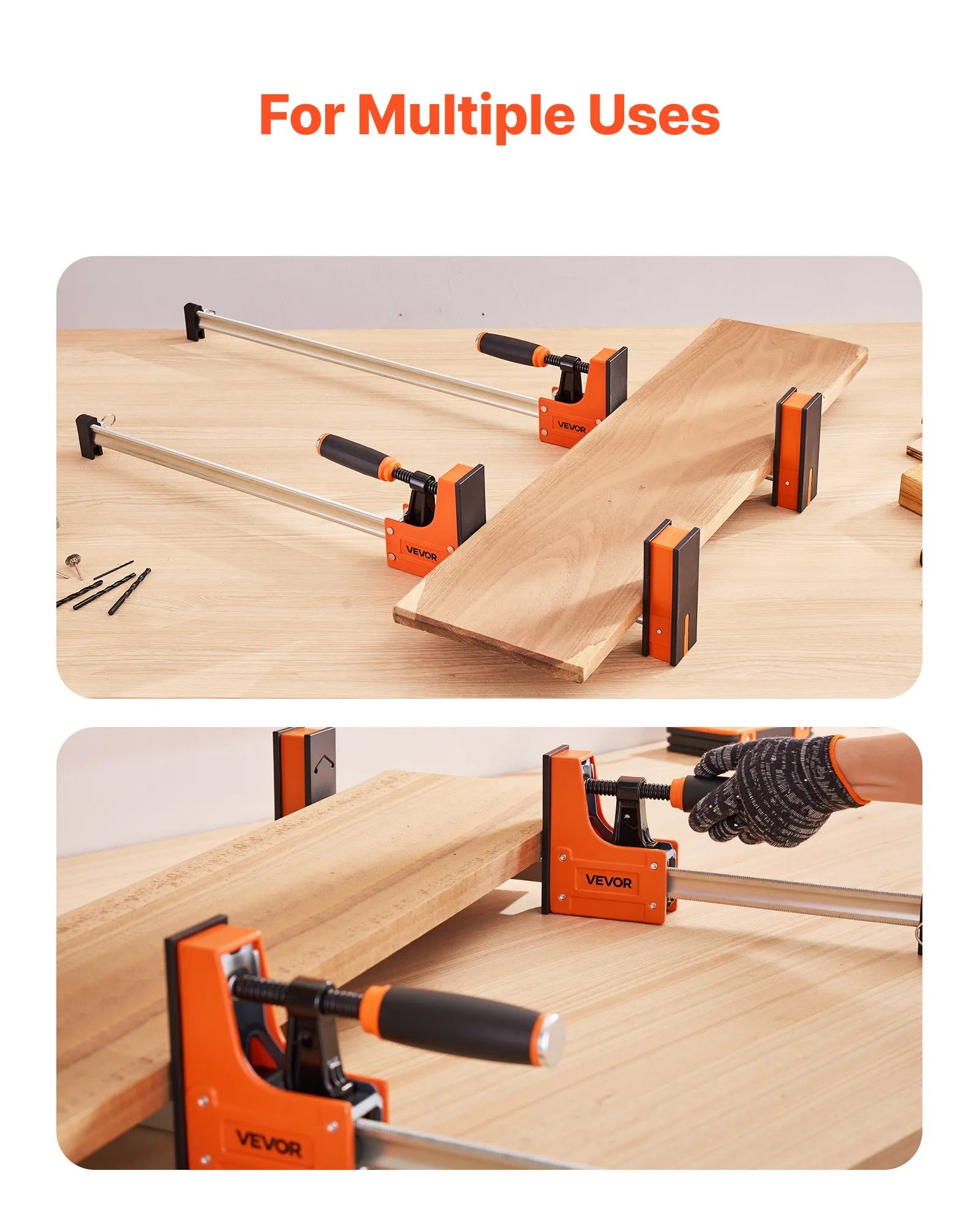 VEVOR Bar Clamps for Woodworking 2-Pack 36 inch Parallel Clamp Set Even Pressure