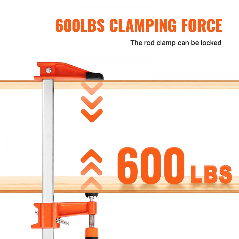 VEVOR Bar Clamps for Woodworking, 2-Pack 36" Clamp/Spreader, Quick-Change F Clamp with 600 lbs Load Limit, 2.5" Throat Depth, Cast Iron and Carbon Steel, Wood Clamps for Woodworking Metal Working 