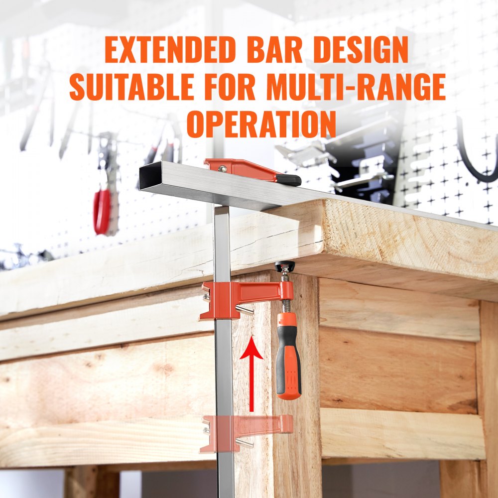 VEVOR Bar Clamps for Woodworking, 2-Pack 36" Clamp/Spreader, Quick-Change F Clamp with 600 lbs Load Limit, 2.5" Throat Depth, Cast Iron and Carbon Steel, Wood Clamps for Woodworking Metal Working 