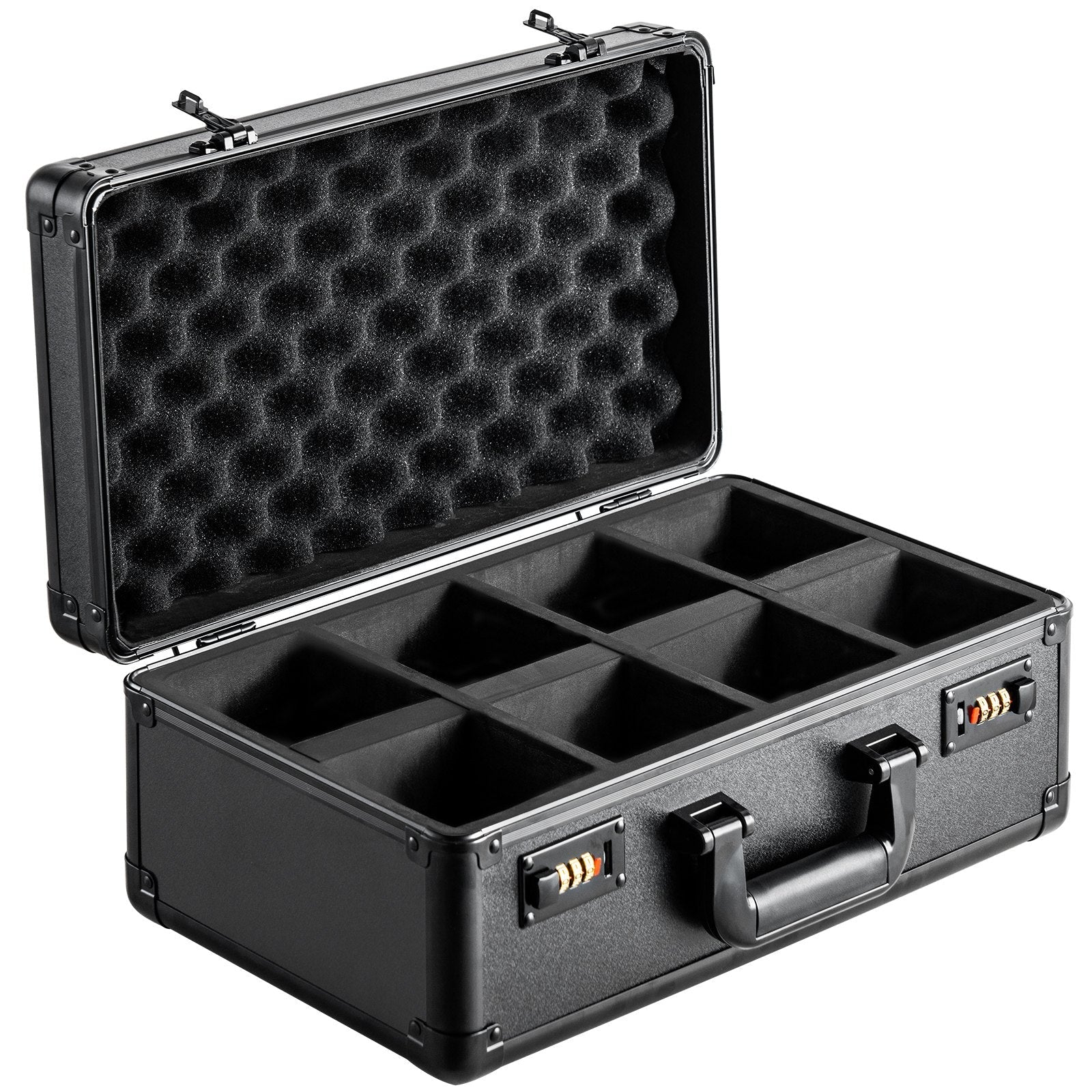 VEVOR Graded Card Storage Box, 4 Slots, Graded Sports Cards Holder Carrying Case with Coded Lock Foam Dividers, for 120 PSA Graded Cards 84 BGS Cards 96 SGC Cards 428 Top Loaders or 999+ Loose Cards 