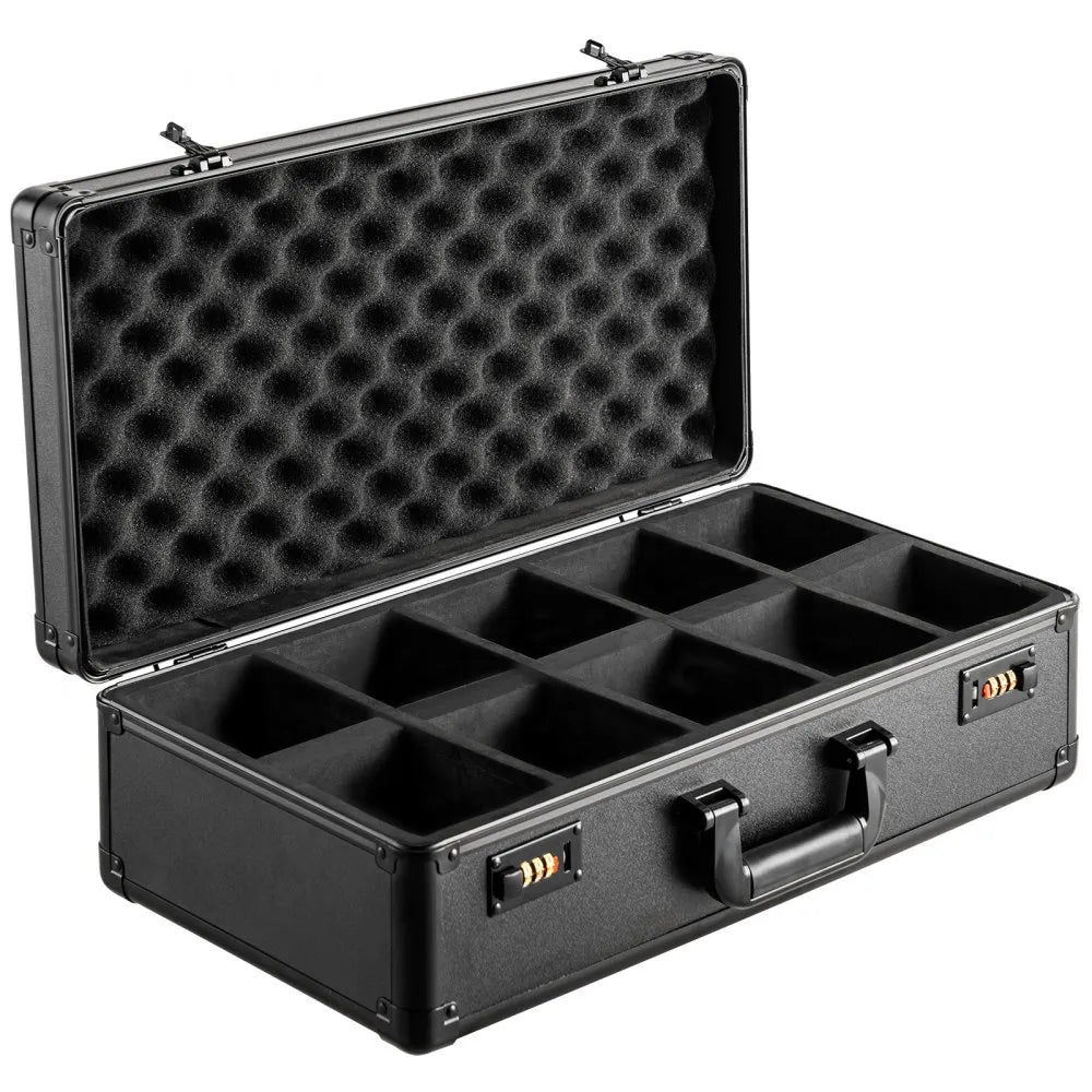 VEVOR Graded Card Storage Box, 5 Slots, Graded Sports Cards Holder Carrying Case with Coded Lock Foam Dividers, for 162 PSA Graded Cards 115 BGS Cards 130 SGC Cards 585 Top Loaders or 999+ Loose Cards