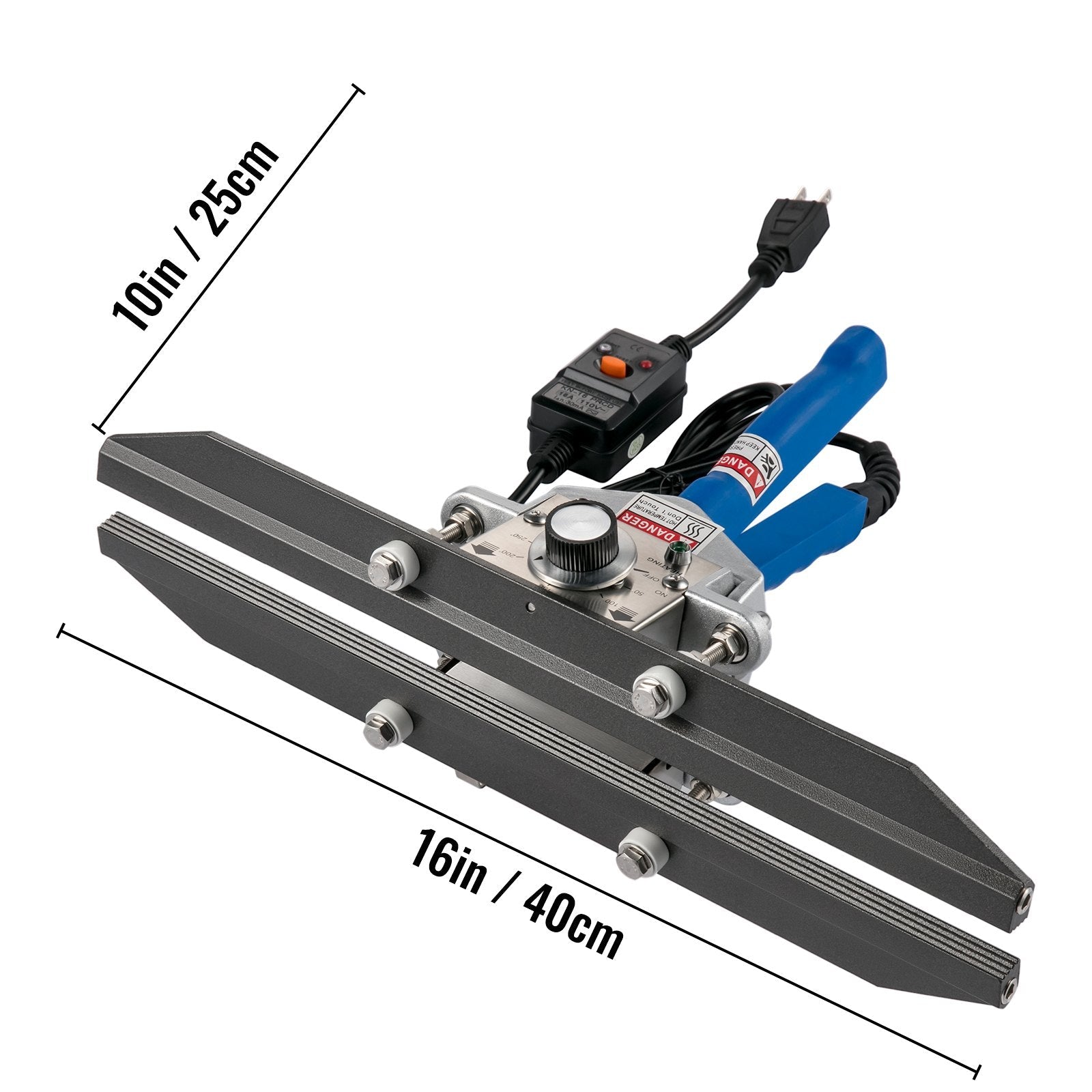 VEVOR Heat Crimp Sealer FKR-400 16" Bag Crimper 500W/110V Portable Hand Held Heat Crimper Sealer w/ 0-250? Temperature Control For Mylar Bag,Foil Bag, Cellophane Bag, Kraft Paper Bag, BOPP Bag 