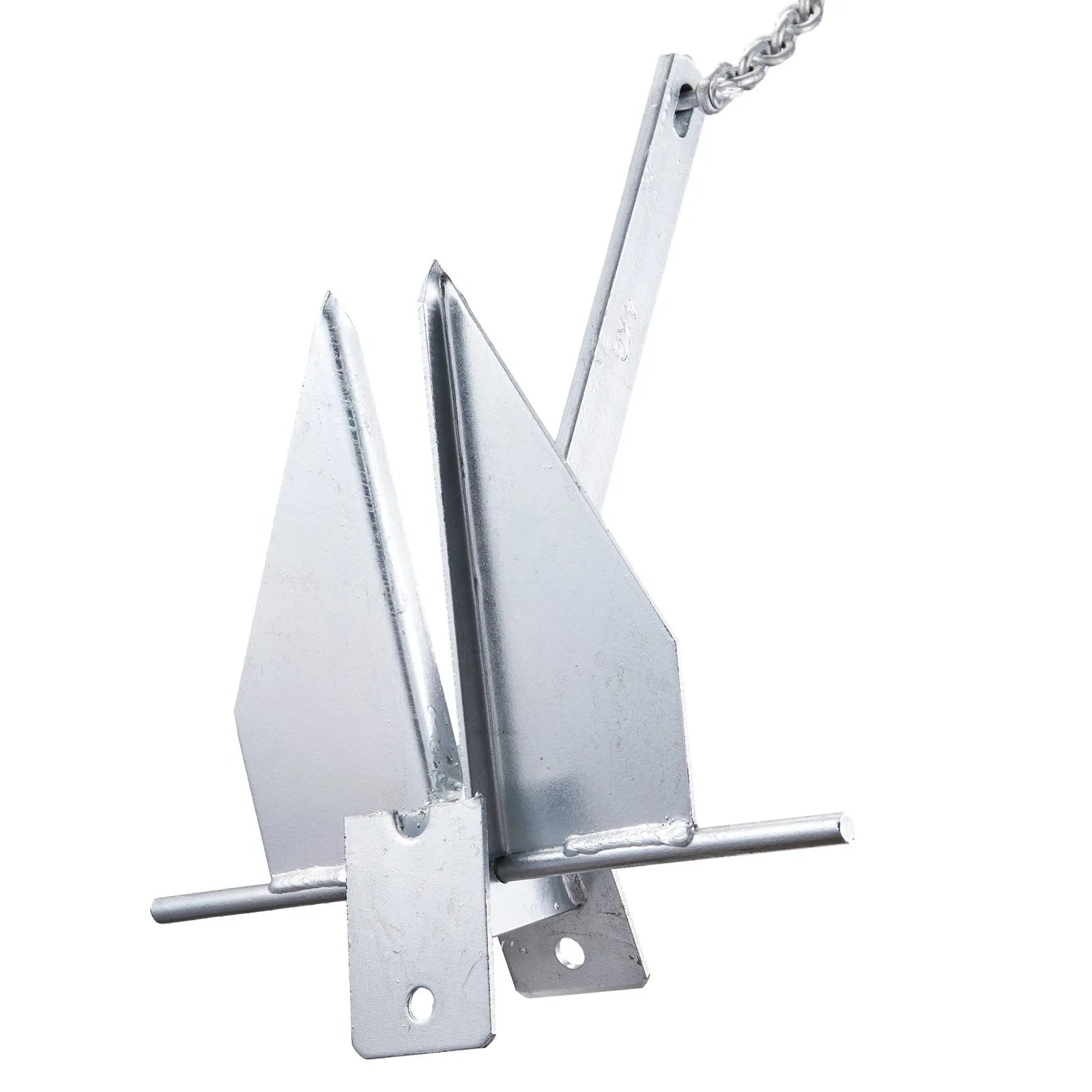 VEVOR Anchor Kit, 13 LBS Hot-Dipped Galvanized Steel Anchor with 7.9' Chain, 101' Rope and Two 0.4" Shackles, Marine Boat Anchor for Small Vessels Under 30', Seas, Rivers and Shores