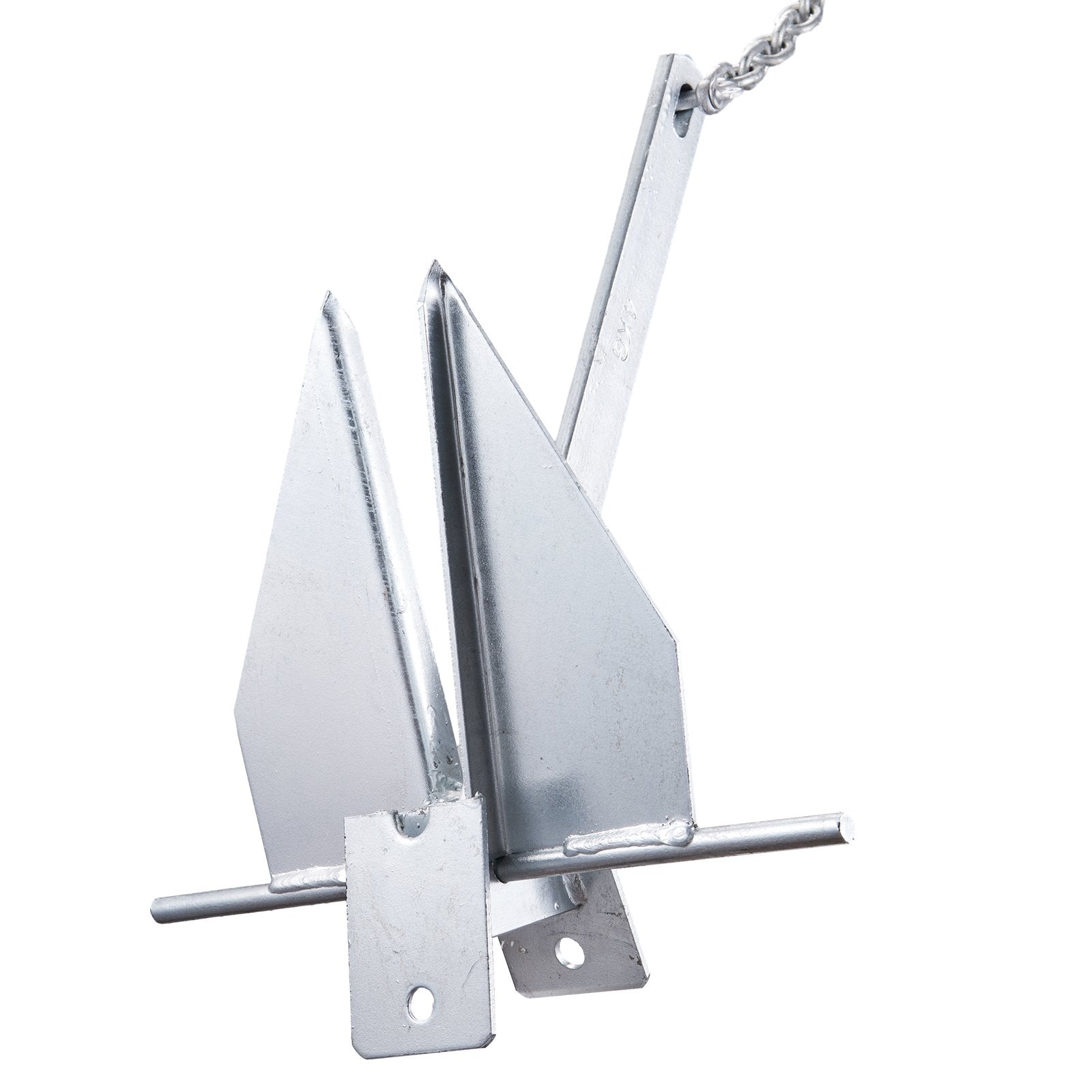 VEVOR Anchor Kit, 8.5 LBS Hot-Dipped Galvanized Steel Anchor with 7.9' Chain, 75' Rope and Two 0.4" Shackles, Marine Boat Anchor for Small Vessels Under 18', Seas, Rivers and Shores 