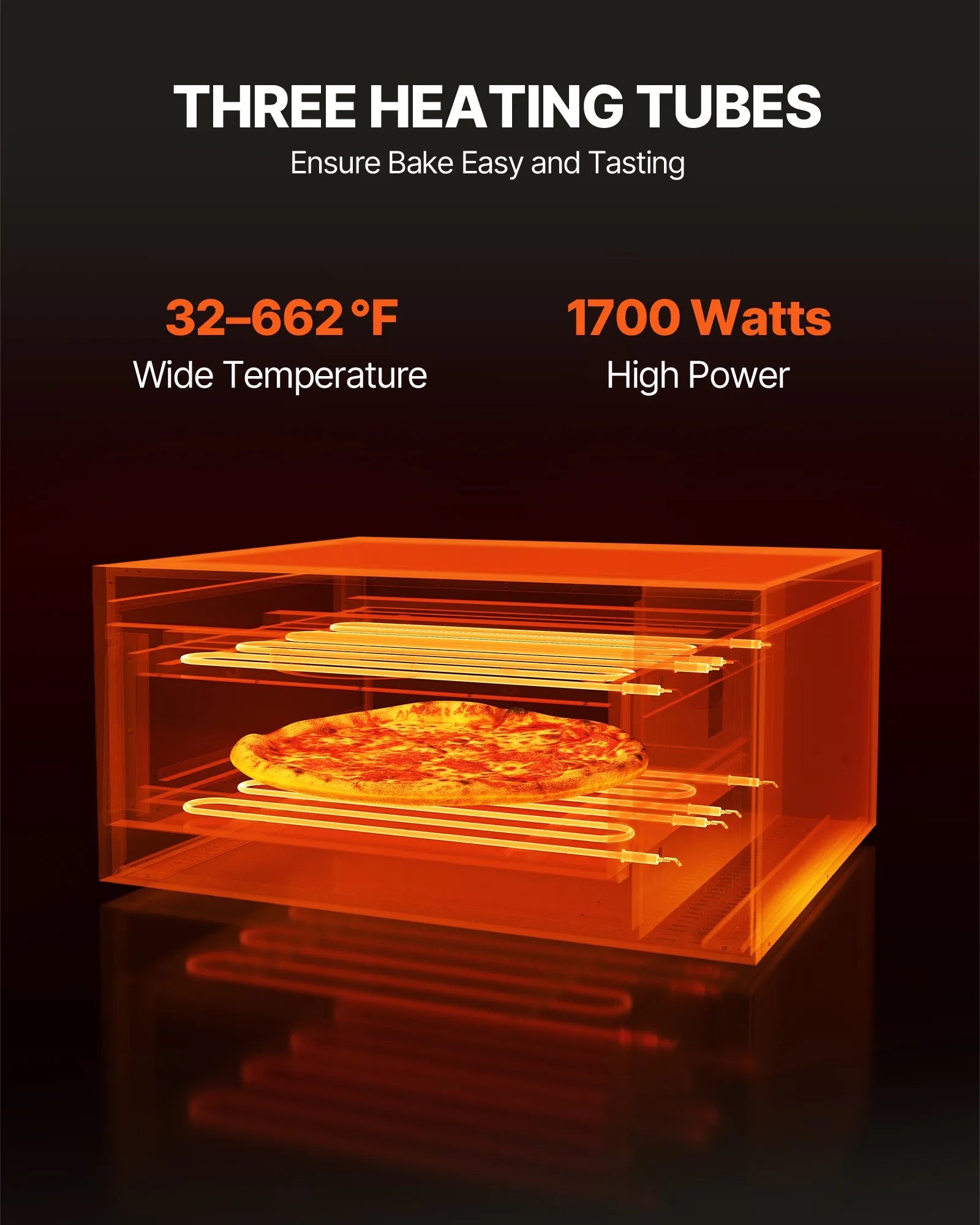 VEVOR Commercial Countertop Pizza Oven Electric Pizza Oven for 16" Pizza Indoor