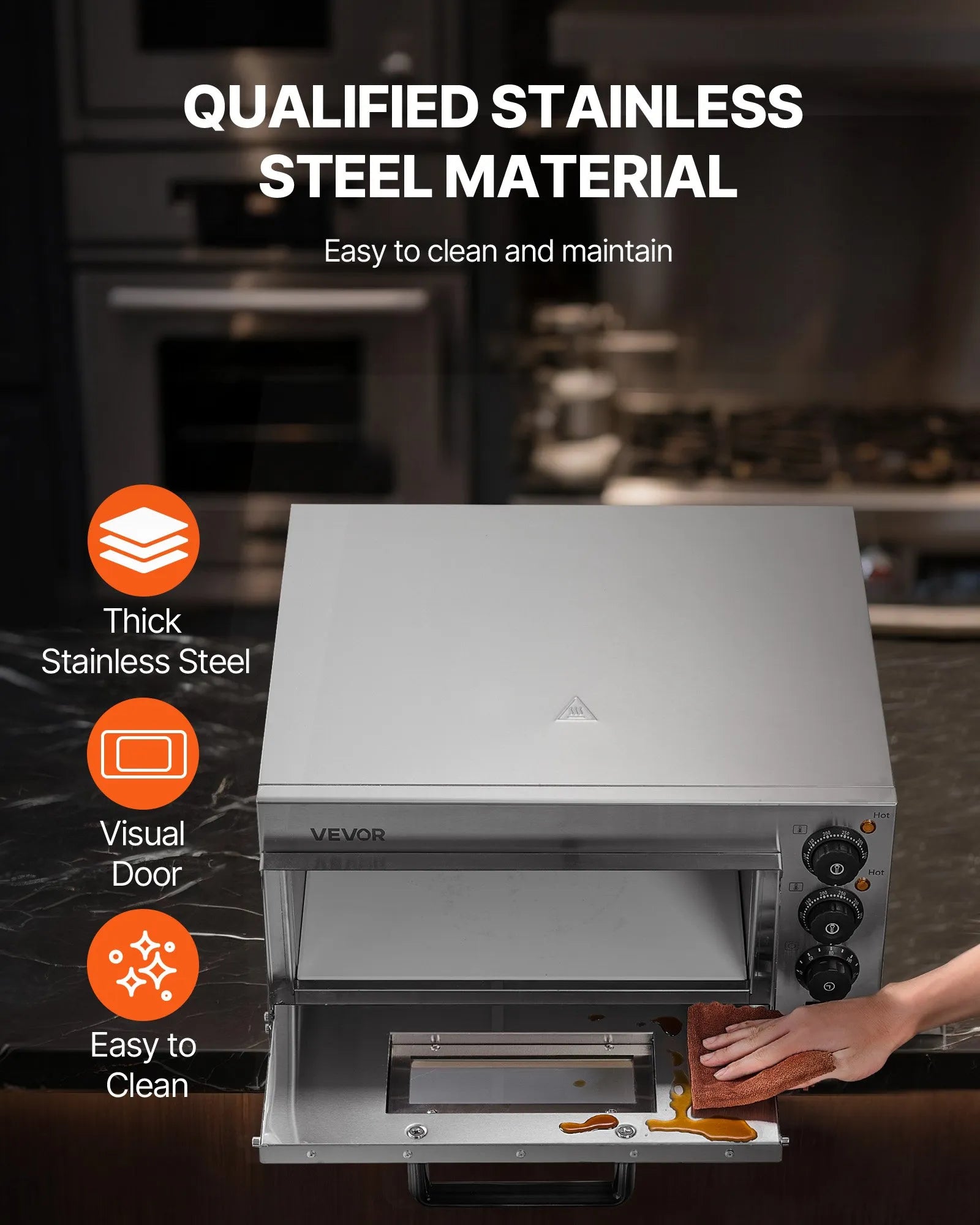 VEVOR Commercial Countertop Pizza Oven Electric Pizza Oven for 16" Pizza Indoor