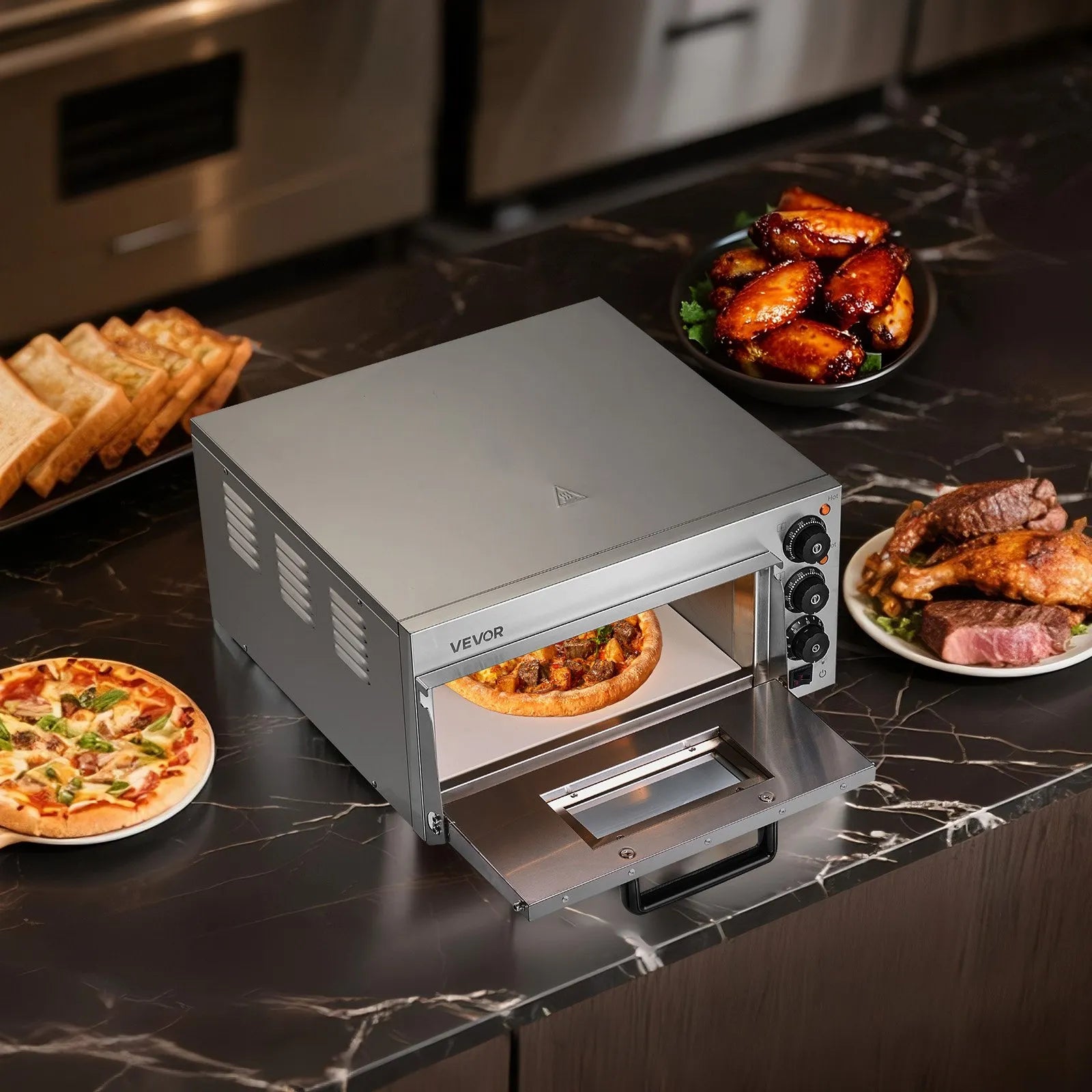 VEVOR Commercial Countertop Pizza Oven Electric Pizza Oven for 16" Pizza Indoor