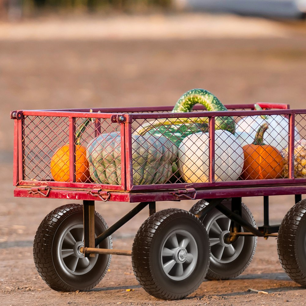 VEVOR Solid PU Run-Flat Tire Wheel, 10", 2-Pack, 180 lbs Dynamic Load, 220 lbs Static Load, Flat Free Tubeless Tires and Wheels for Hand Truck, Utility Cart, Dollies, Garden Trailers, Various Carts 