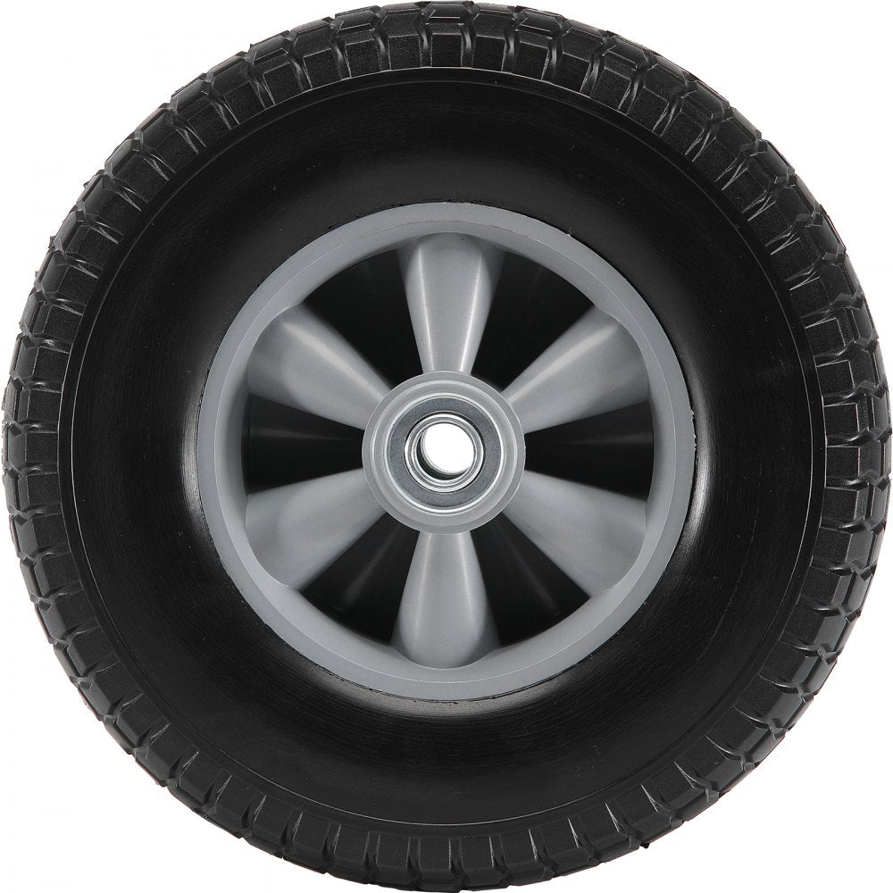 VEVOR Solid PU Run-Flat Tire Wheel, 10", 2-Pack, 180 lbs Dynamic Load, 220 lbs Static Load, Flat Free Tubeless Tires and Wheels for Hand Truck, Utility Cart, Dollies, Garden Trailers, Various Carts 