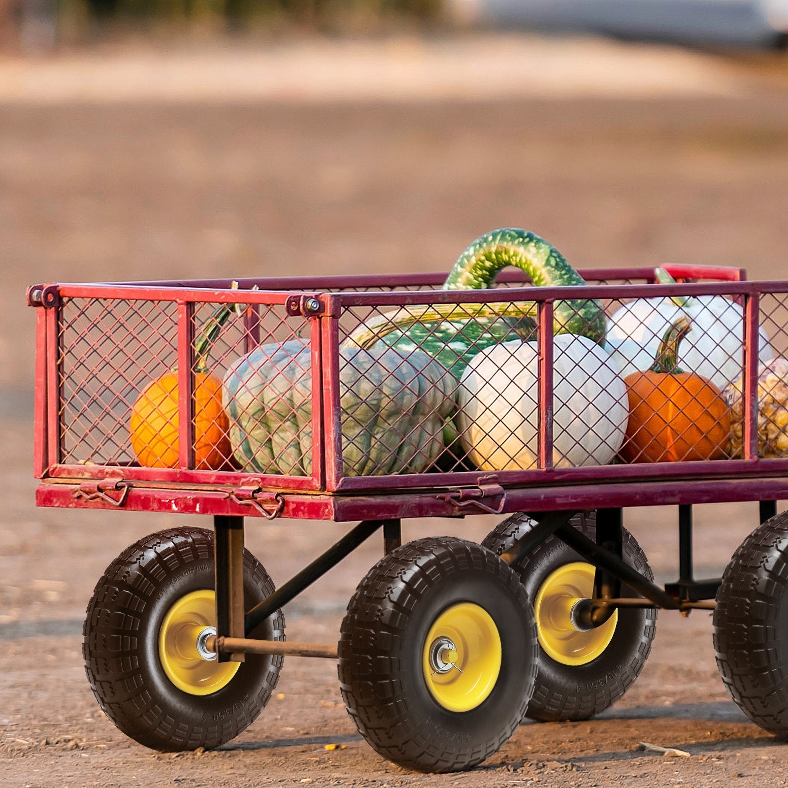 VEVOR Solid PU Run-Flat Tire Wheel, 10", 2-Pack, 400 lbs Dynamic Load, 450 lbs Static Load, Flat Free Tubeless Tires and Wheels for Hand Truck, Utility Cart, Dollies, Garden Trailers, Various Carts 