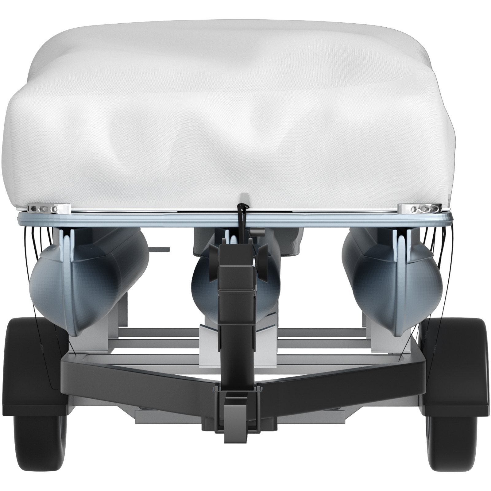 VEVOR Pontoon Boat Cover, Fit for 25'-28' Boat, Heavy Duty 600D Marine Grade Oxford Fabric, UV Resistant Waterproof Trailerable Boat Cover w/ 2 Support Poles and 7 Wind-proof Straps, Gray 