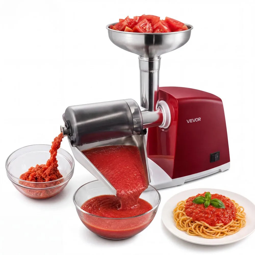 Electric Tomato Strainer & Sauce Maker 800W – Stainless Steel Food Mill with 4 Screens