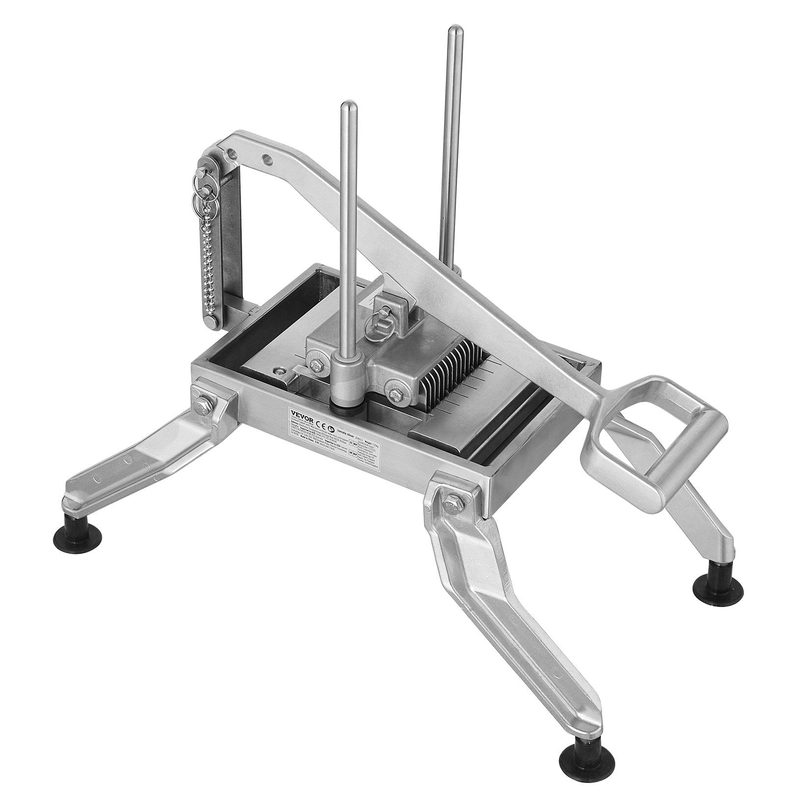 VEVOR Commercial Vegetable Slicer, 3/8 and 3/16 inch Tomato Slicer, Stainless Steel and Aluminum Alloy Vegetable Cutter Slicer, Manual Tomato Slicer with Non-slip Feet, for Tomatoes, Onions, Potatoes 