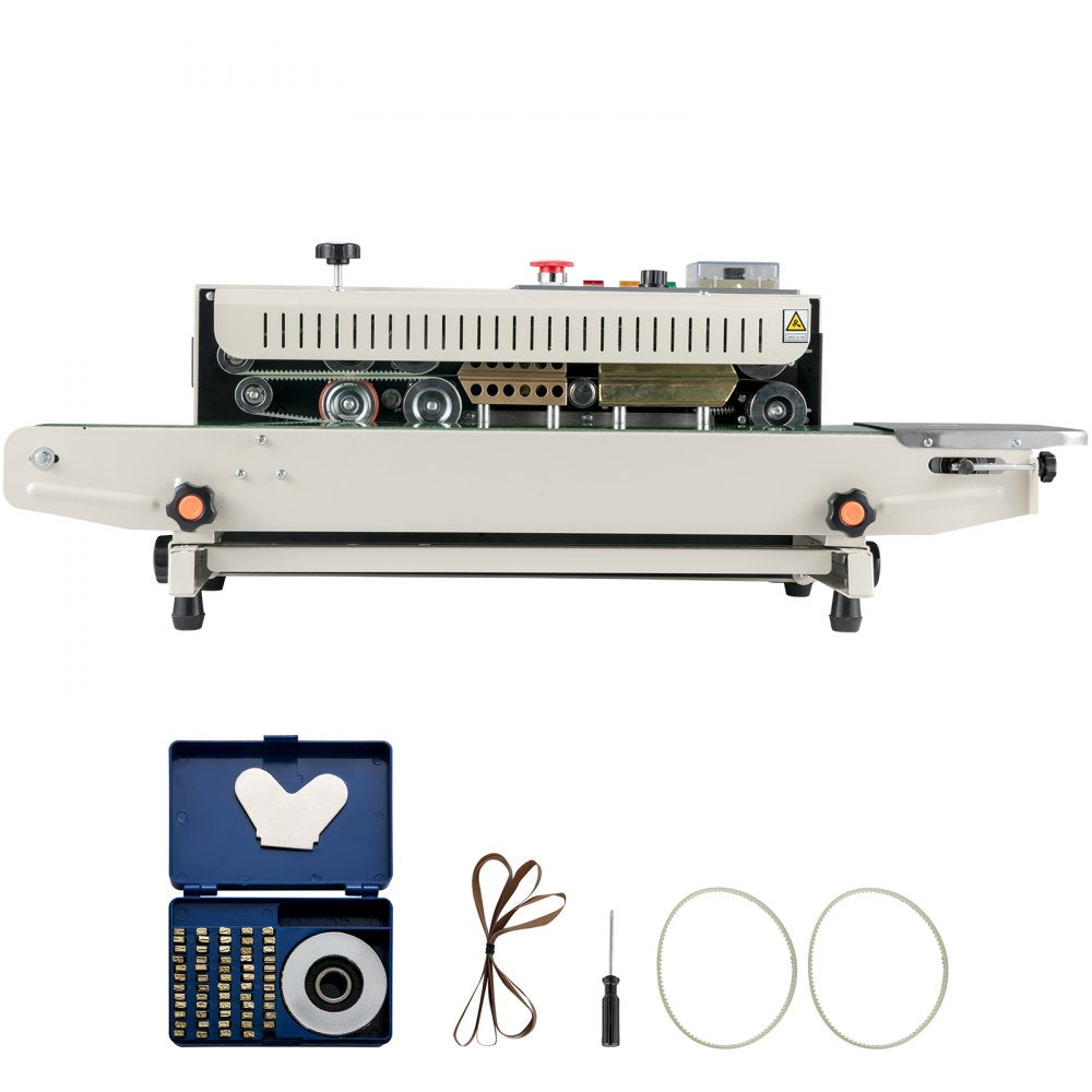 VEVOR FR-770 Continuous Band Sealer, Automatic Band Sealer with Digital Temperature Control, (Horizontal) 