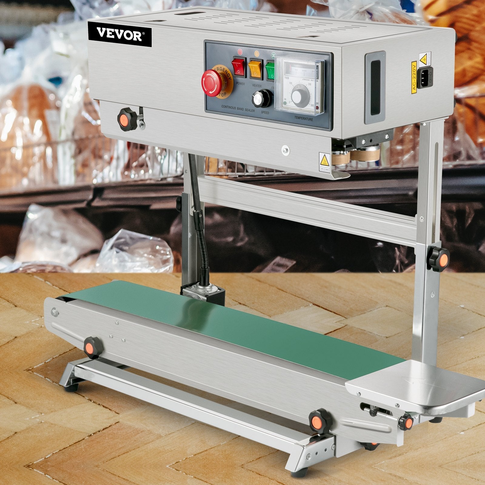 VEVOR FR-770 Continuous Band Sealer, Automatic Band Sealer with Digital Temperature Control, (Vertical) 
