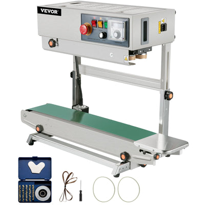 VEVOR FR-770 Continuous Band Sealer, Automatic Band Sealer with Digital Temperature Control, (Vertical) 