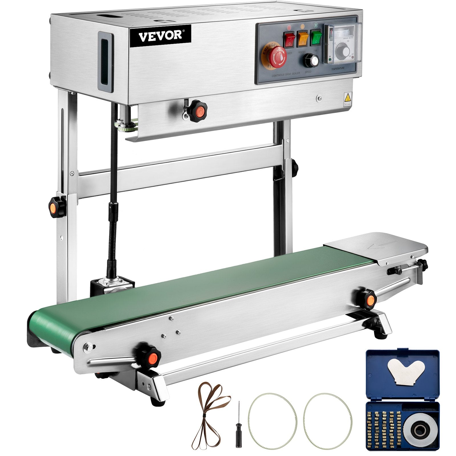 VEVOR FR-770 Continuous Band Sealer, Automatic Band Sealer with Digital Temperature Control, (Vertical) 