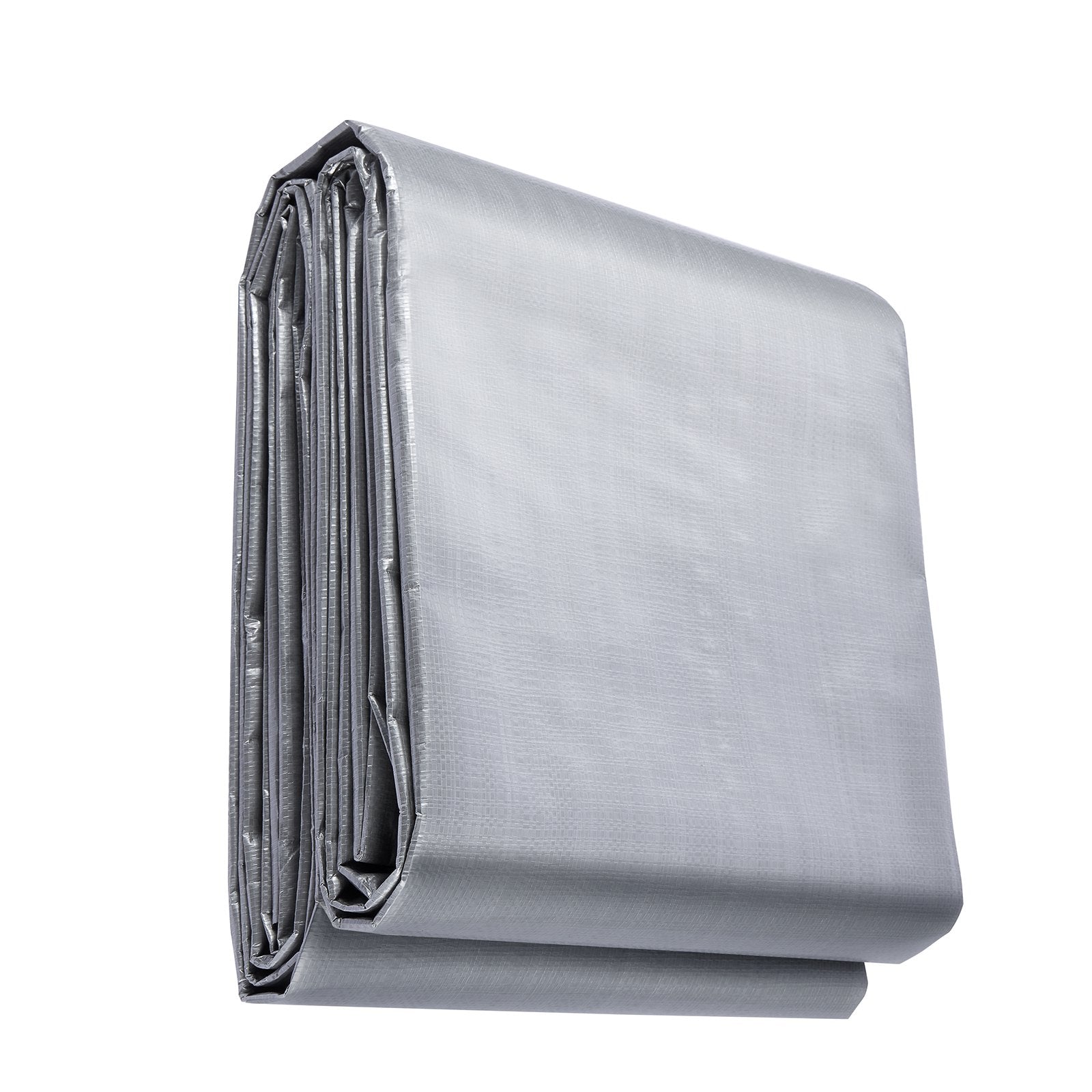 VEVOR Tarp Waterproof 16x20 ft, Plastic Poly Tarp Cover 10 Mil, Multi Purpose Tear UV and Temperature Resistant Outdoor Tarpaulin with High Durability Reinforced Grommets (Silver/Brown) 