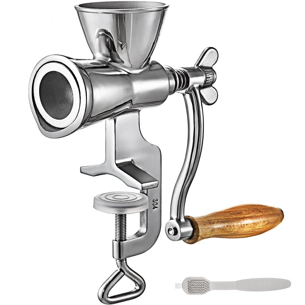 VEVOR Manual Grain Grinder, Stainless Steel Manual Grain Mill,Countertop Clamp Design Manual Coffee Bean Grinder,Wooden Handle Wheat Grinder Hand Crank For Grinding Coffee Beans Corn Wheat 