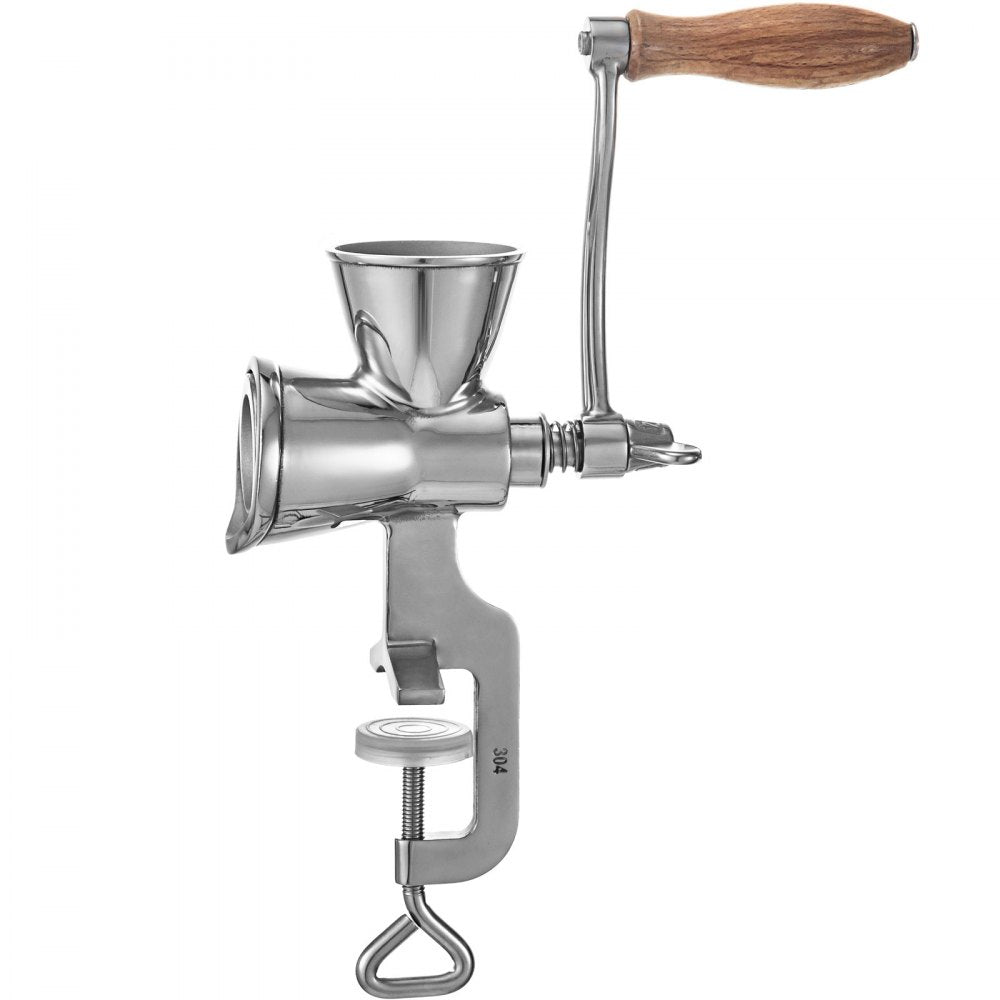 VEVOR Manual Grain Grinder, Stainless Steel Manual Grain Mill,Countertop Clamp Design Manual Coffee Bean Grinder,Wooden Handle Wheat Grinder Hand Crank For Grinding Coffee Beans Corn Wheat 