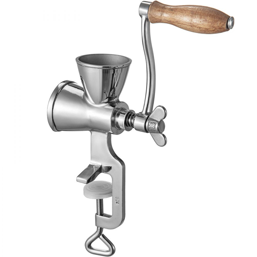 VEVOR Manual Grain Grinder, Stainless Steel Manual Grain Mill,Countertop Clamp Design Manual Coffee Bean Grinder,Wooden Handle Wheat Grinder Hand Crank For Grinding Coffee Beans Corn Wheat 