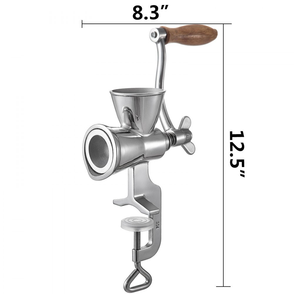 VEVOR Manual Grain Grinder, Stainless Steel Manual Grain Mill,Countertop Clamp Design Manual Coffee Bean Grinder,Wooden Handle Wheat Grinder Hand Crank For Grinding Coffee Beans Corn Wheat 