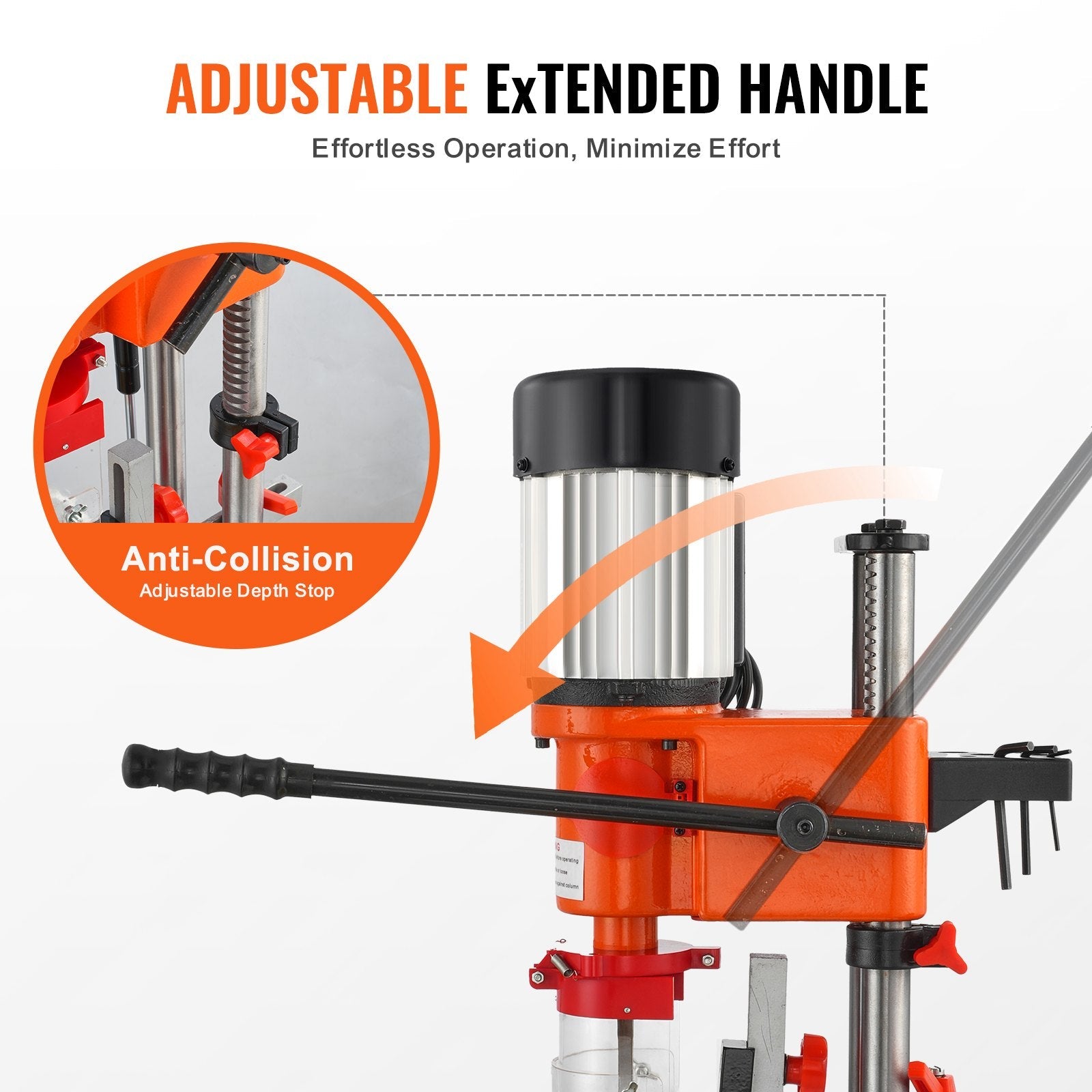 VEVOR Benchtop Mortise Machine, 370W, 1725 RPM Woodworking Mortising Machine, with 1/4-Inch 3/8-Inch 1/2-Inch Chisels Wooden Workbench, for Making Round Holes Square Holes Or Special Square Holes 