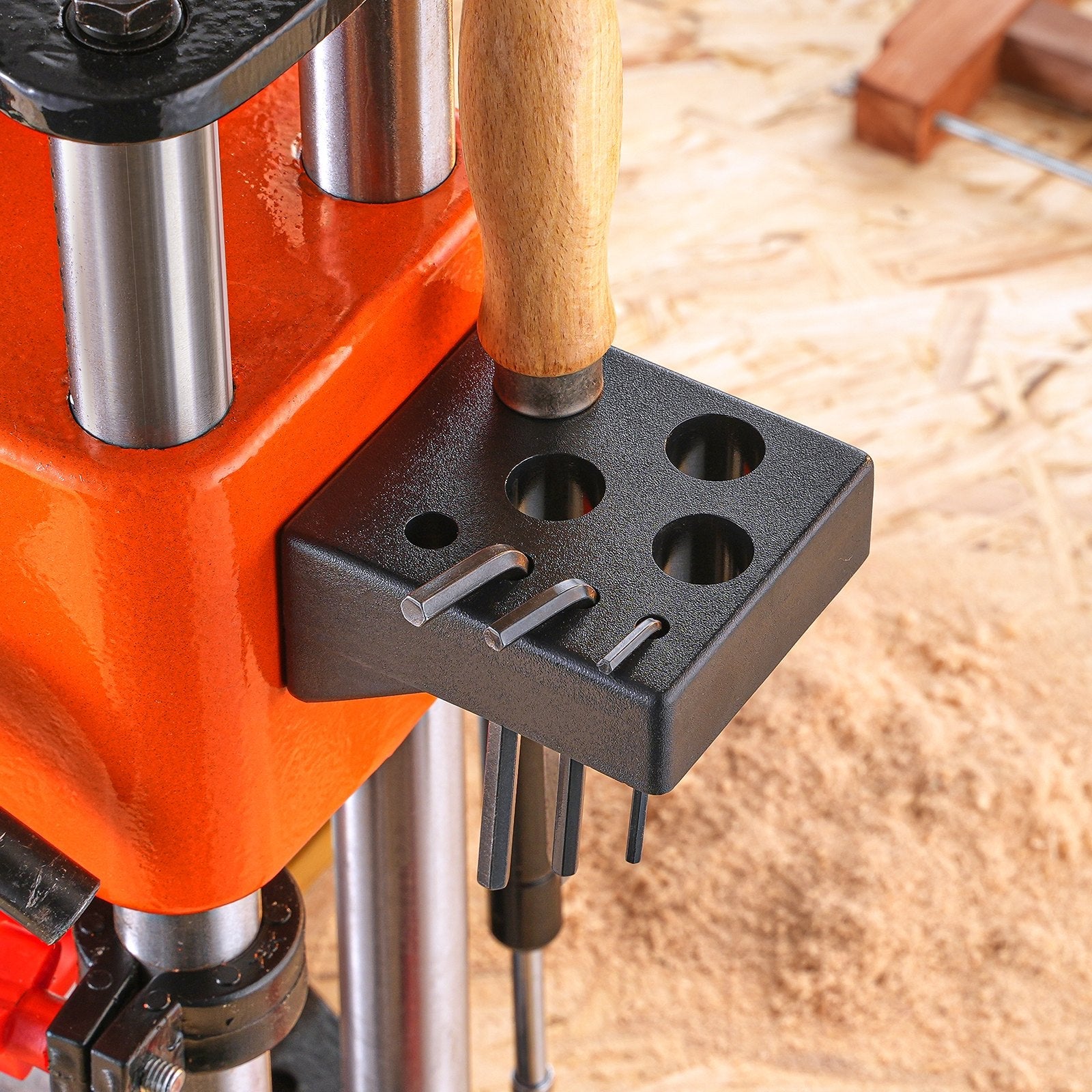 VEVOR Benchtop Mortise Machine, 370W, 1725 RPM Woodworking Mortising Machine, with 1/4-Inch 3/8-Inch 1/2-Inch Chisels Wooden Workbench, for Making Round Holes Square Holes Or Special Square Holes 