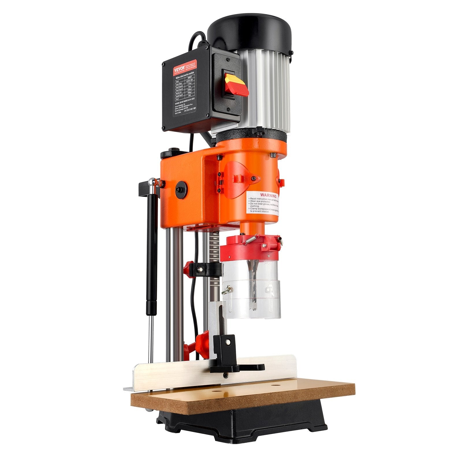VEVOR Benchtop Mortise Machine, 370W, 1725 RPM Woodworking Mortising Machine, with 1/4-Inch 3/8-Inch 1/2-Inch Chisels Wooden Workbench, for Making Round Holes Square Holes Or Special Square Holes 
