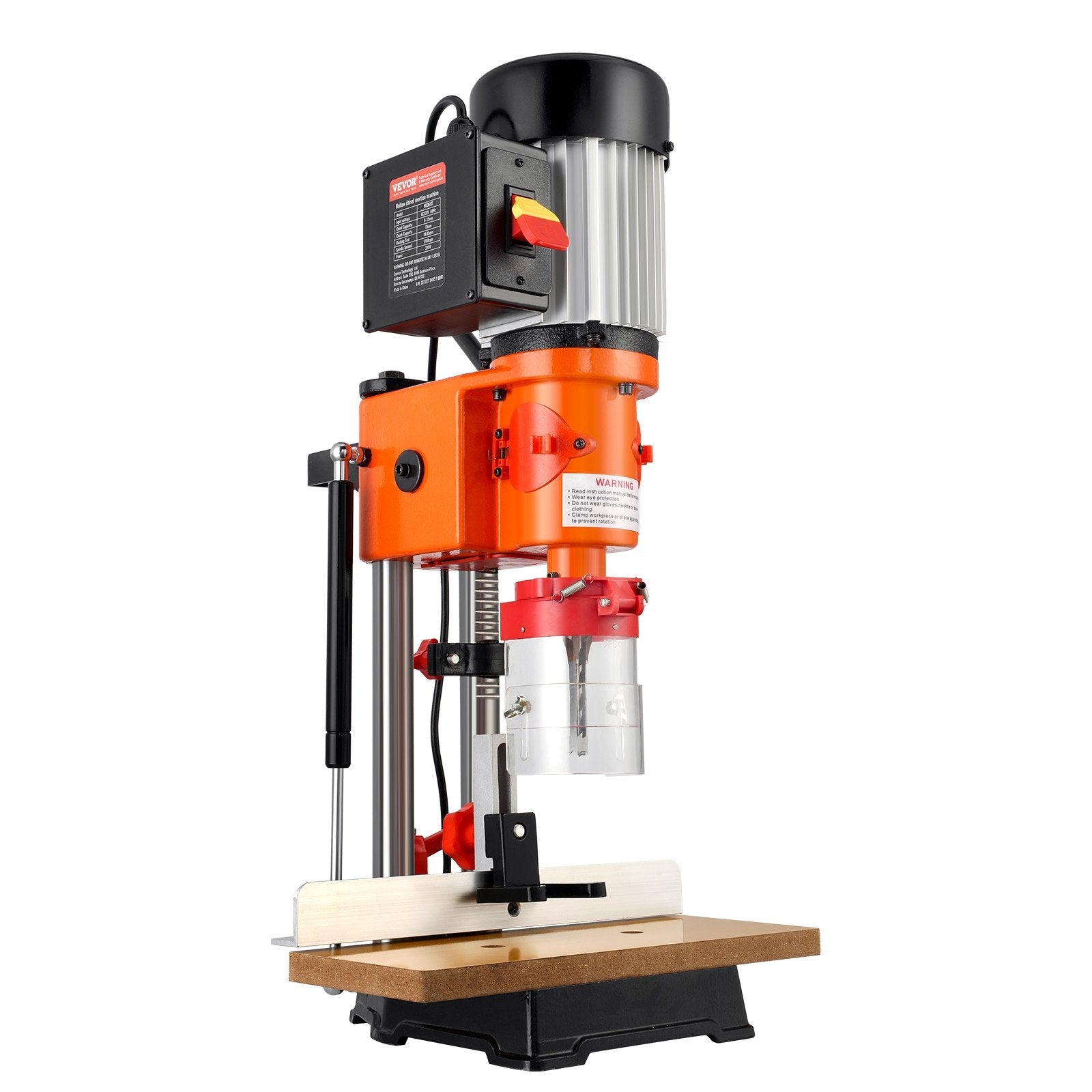 VEVOR Benchtop Mortise Machine, 370W, 1725 RPM Woodworking Mortising Machine, with 1/4-Inch 3/8-Inch 1/2-Inch Chisels Wooden Workbench, for Making Round Holes Square Holes Or Special Square Holes 