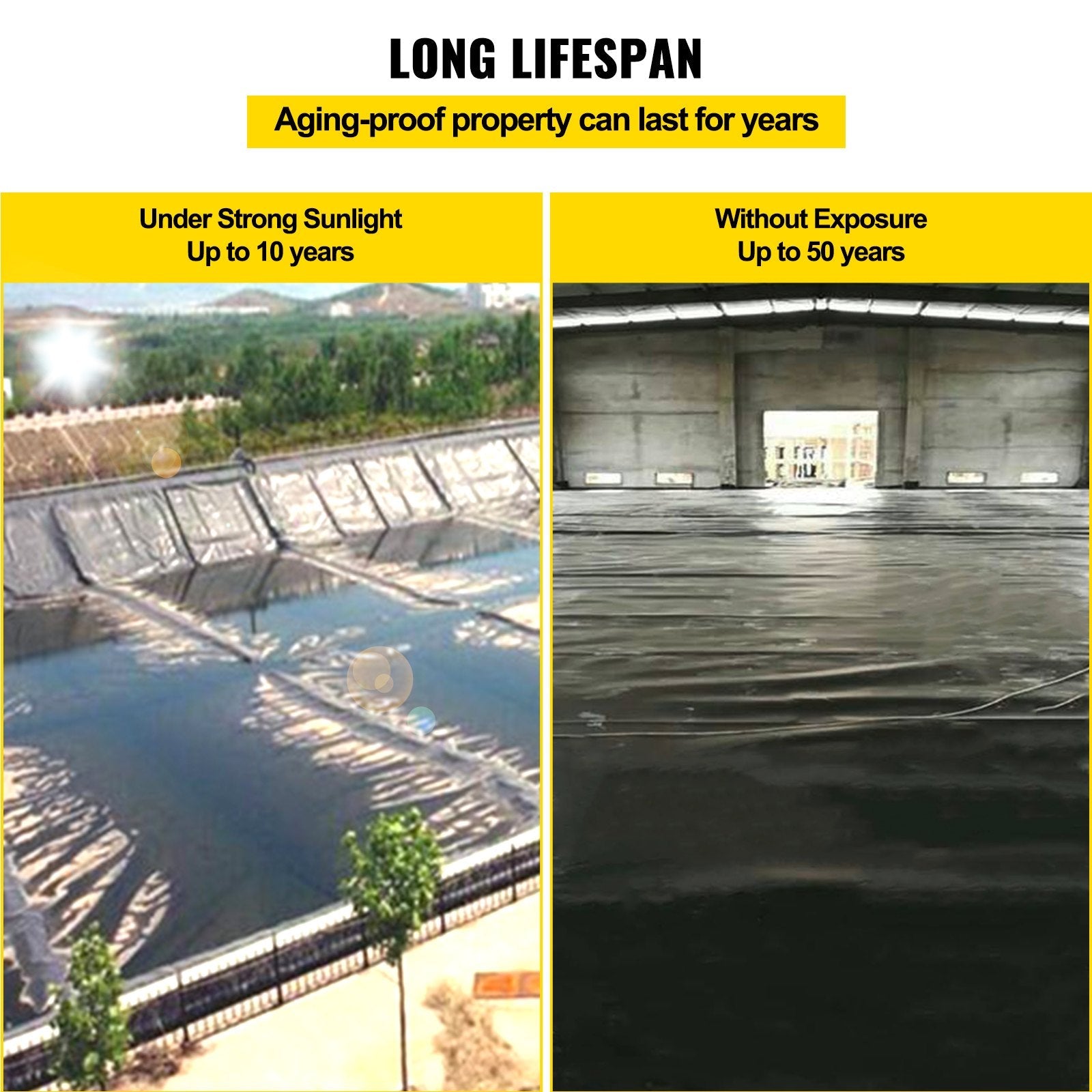 VEVOR LLDPE Pond Liner 20x25 ft, Pond Liner 20 Mil, Fish Pond Liners for Waterfall, Pond and Fish Ponds 