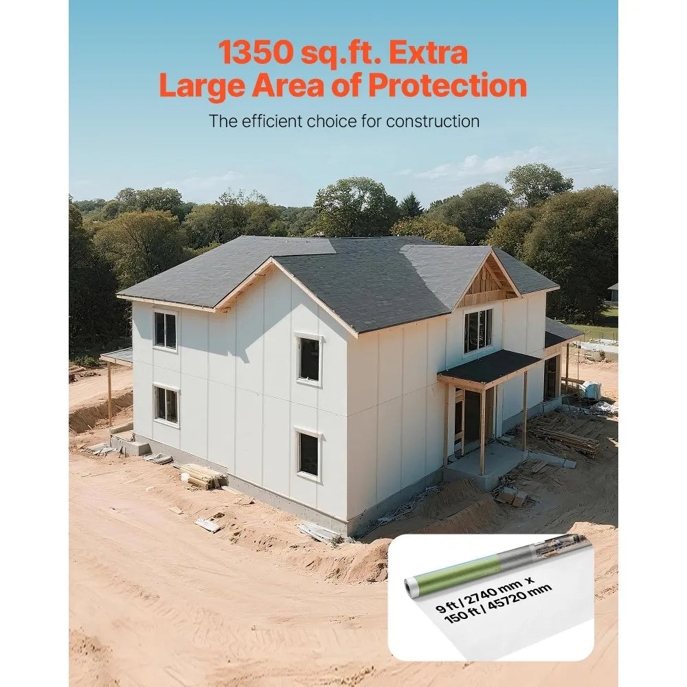 House Wrap – 9 x 150 ft Heavy-Duty Vapor Barrier (Model PW02)