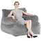 VEVOR Bean Bag Chair BeanBag Sofa Chair with Armrests for Adults Plush Grey
