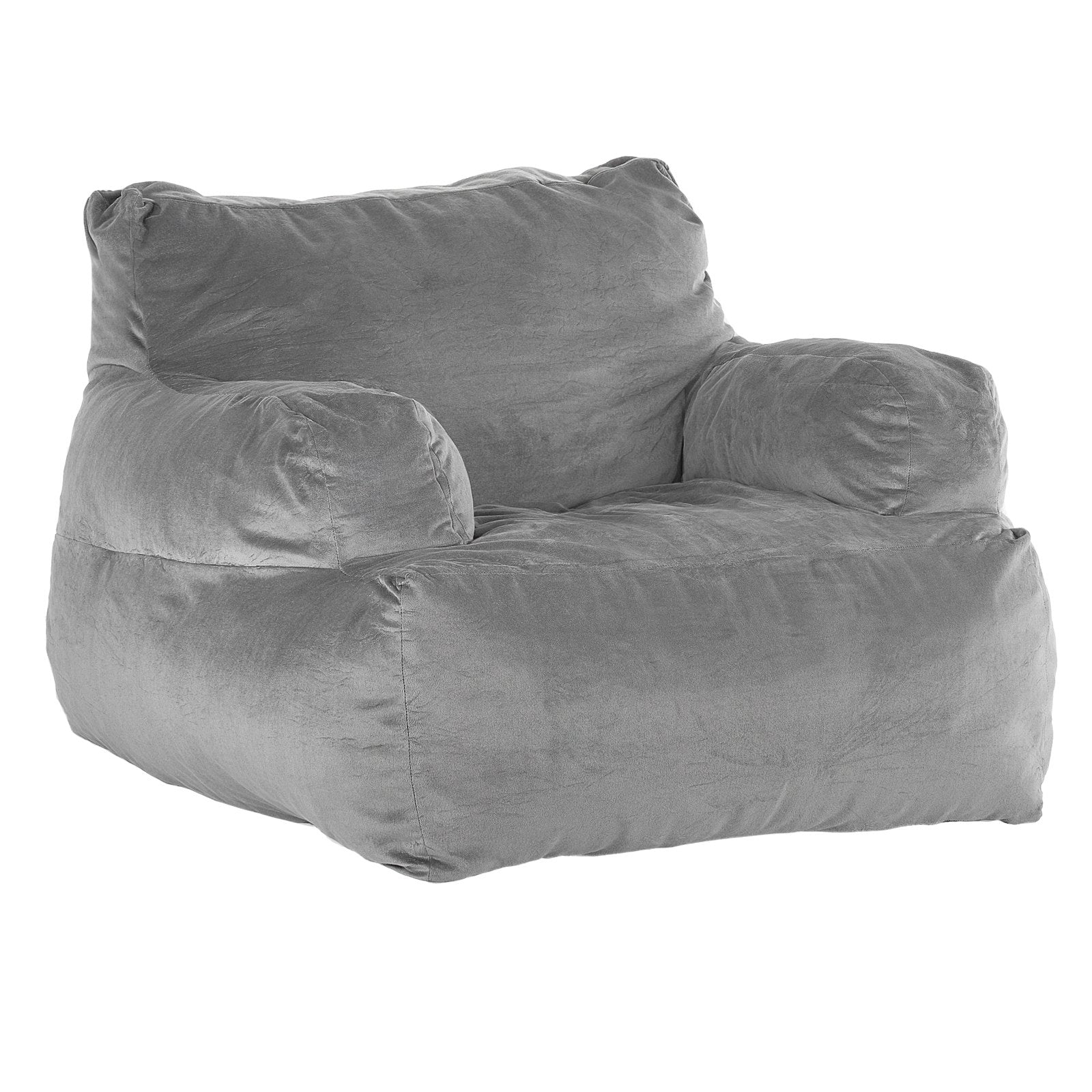 VEVOR Bean Bag Chair BeanBag Sofa Chair with Armrests for Adults Plush Grey 