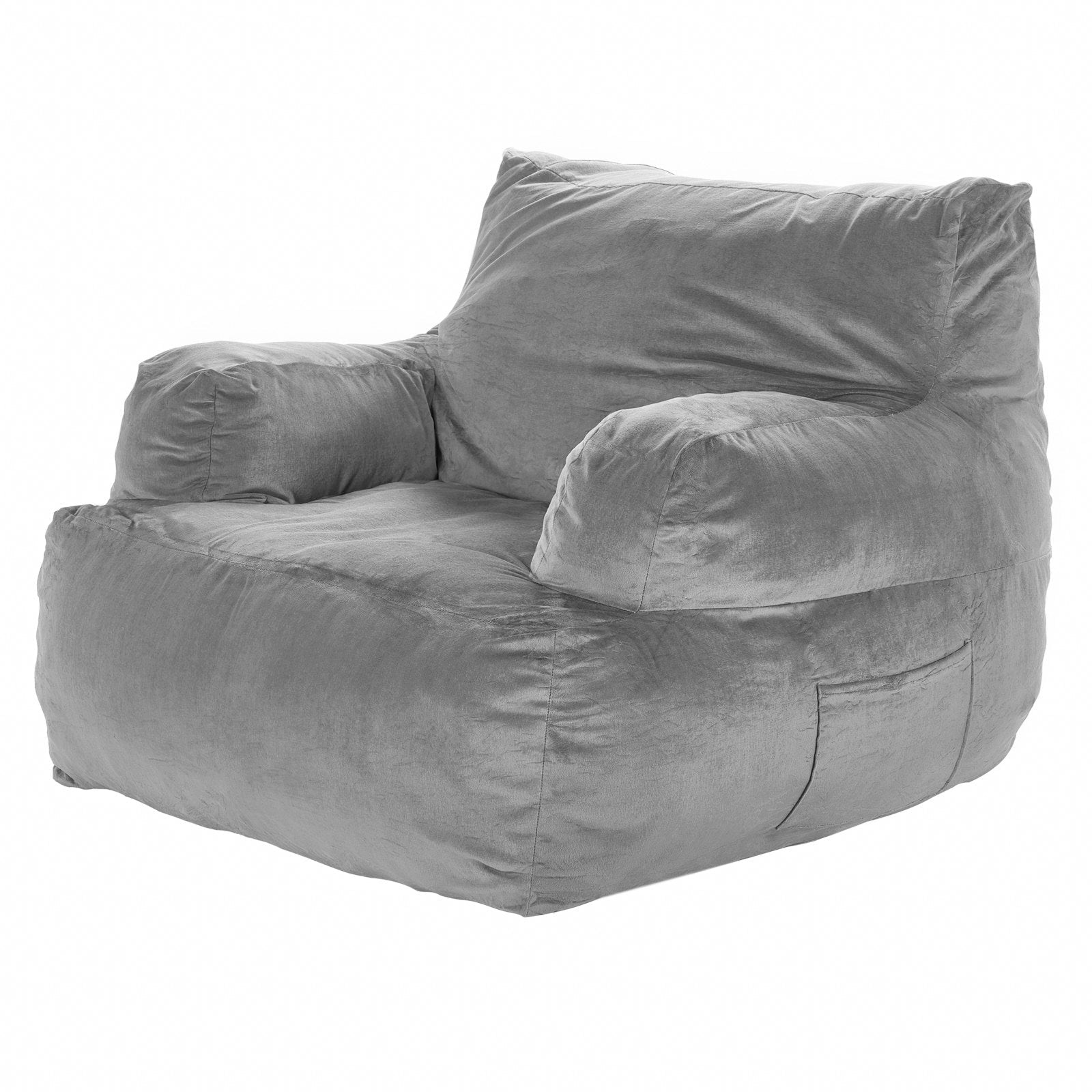 VEVOR Bean Bag Chair BeanBag Sofa Chair with Armrests for Adults Plush Grey 