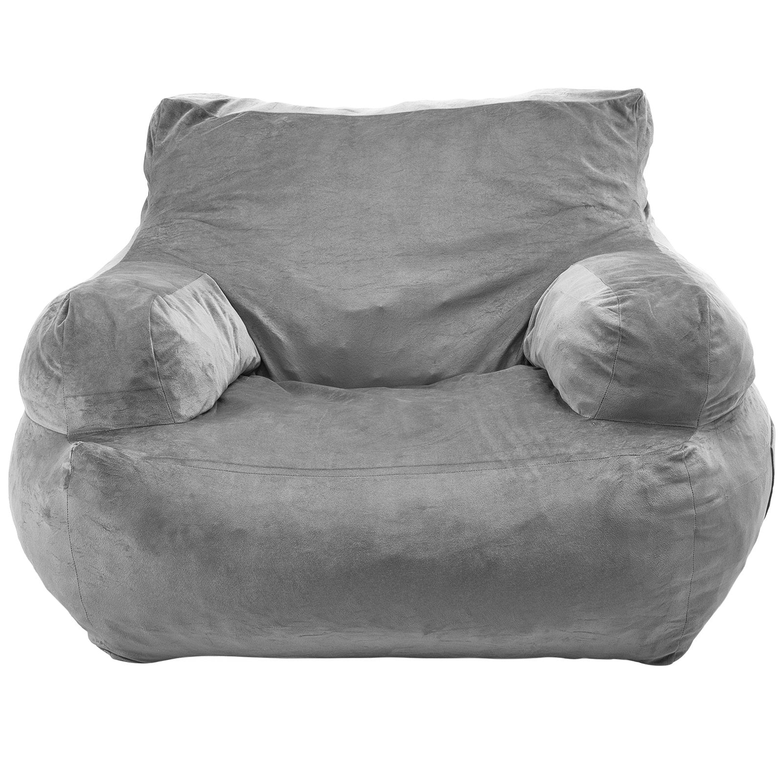 VEVOR Bean Bag Chair BeanBag Sofa Chair with Armrests for Adults Plush Grey 