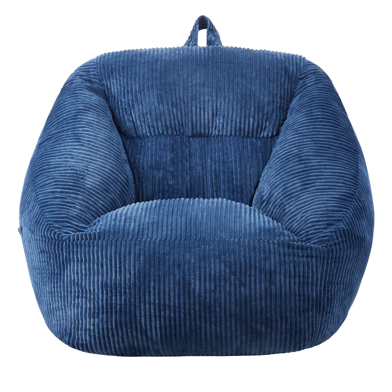 VEVOR 3 feet Bean Bag Chair with Soft Armrests and Storage Pocket Blue 