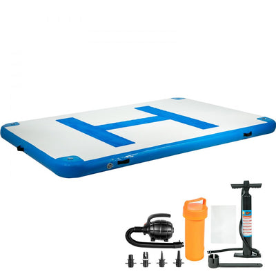 VEVOR Inflatable Floating Dock 10 x 6.5 ft, Inflatable Dock Platform with Electric Air Pump, Inflatable Swim Platform  6 Inch Thick, Floating Dock  5-6 People, Floating Platform for Pool Beach Ocean 