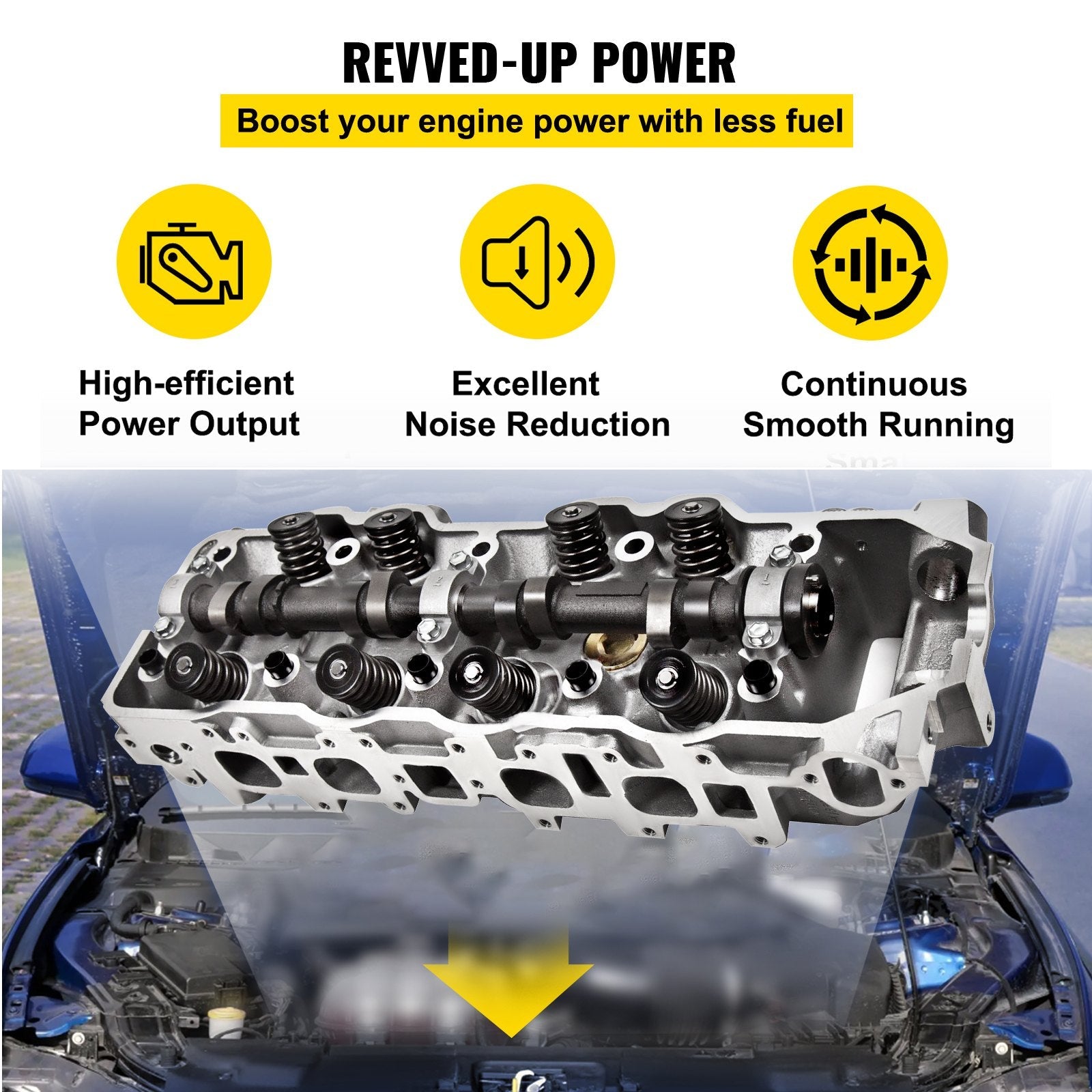 VEVOR Cylinder Head Fit For Toyota 4 Runner 185-95 Fit Toyota Pickup 85-95 2.4L 