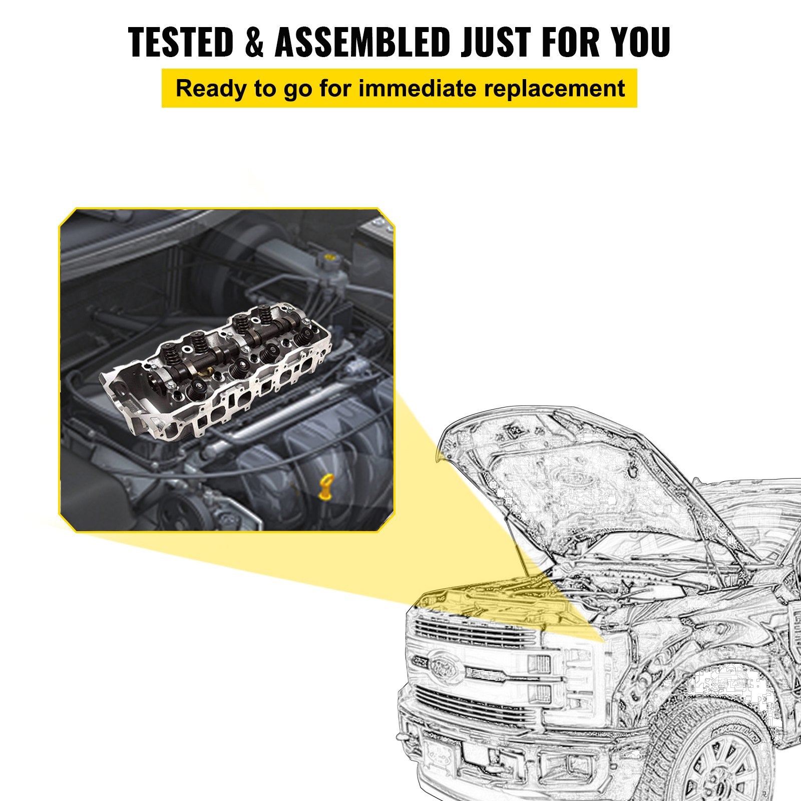 VEVOR Cylinder Head Fit For Toyota 4 Runner 185-95 Fit Toyota Pickup 85-95 2.4L 