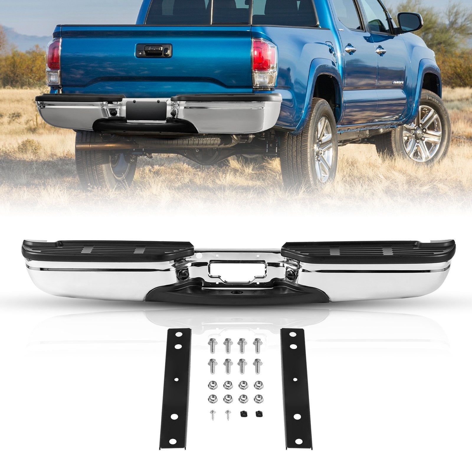 VEVOR Rear Step Bumper Steel Bumper for 1999-2007-Ford F250/Ford F350 Super Duty 